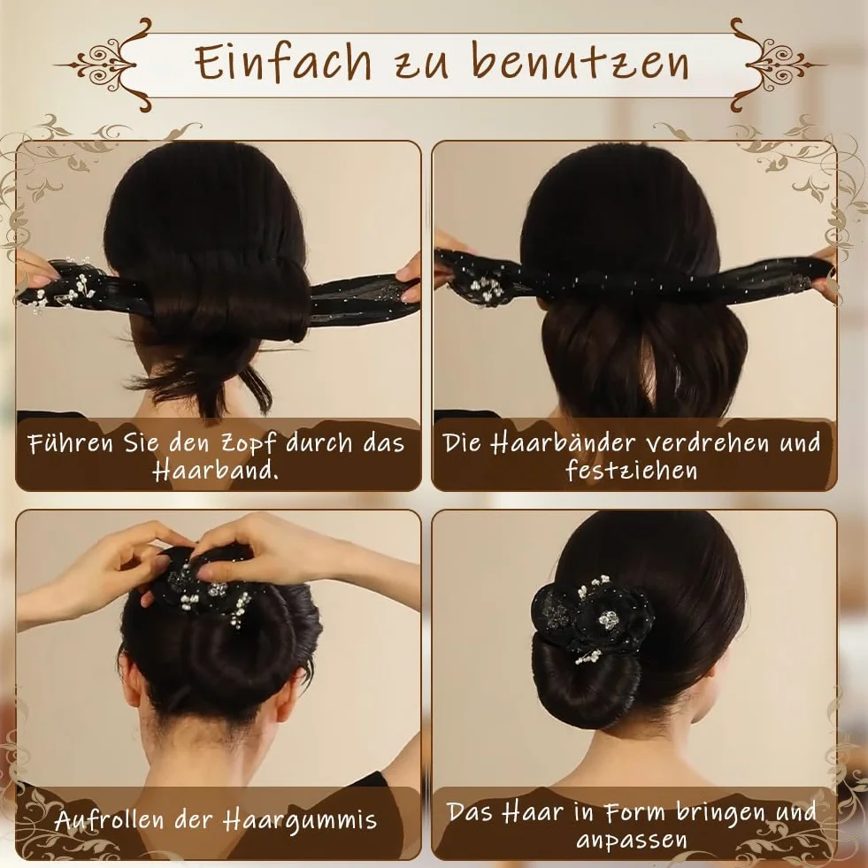 Kwiat Hair Bun Roller, klips do włosów, deft bun maker, 2024, najnowszy styl skręcanych włosów, kok, ozdoba do włosów, spinka do włosów, dla kobiet i dziewcząt