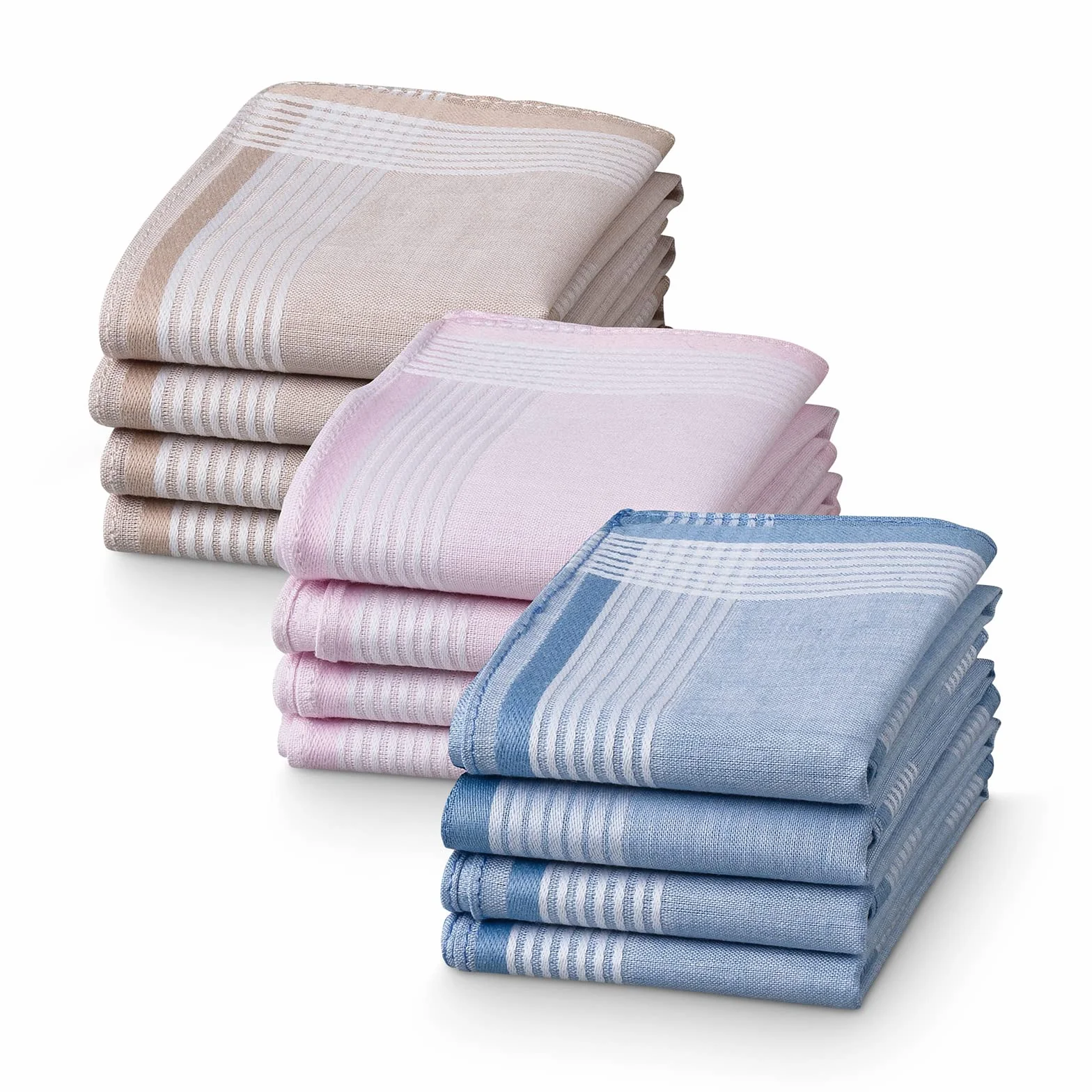 JEMIDI Bawełniane chusteczki (12 sztuk) - 28,5 x 28,5 cm zestaw chusteczek wykonanych w 100% z bawełny - 28,5 x 28,5 cm kwadratowe chusteczki można prać w pralce, opakowanie 12 szt