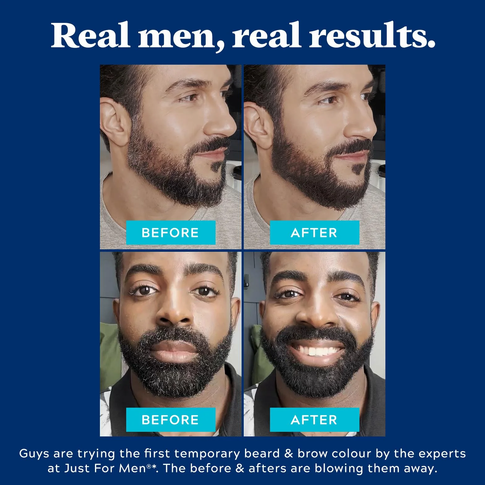 Just For Men Pędzel do brwi i brwi w ciągu 1 dnia do natychmiastowego zakrycia siwych włosów, pędzel, mycie, dla grubszego i dobrze zdefiniowanego wyglądu, prawdziwa czerń