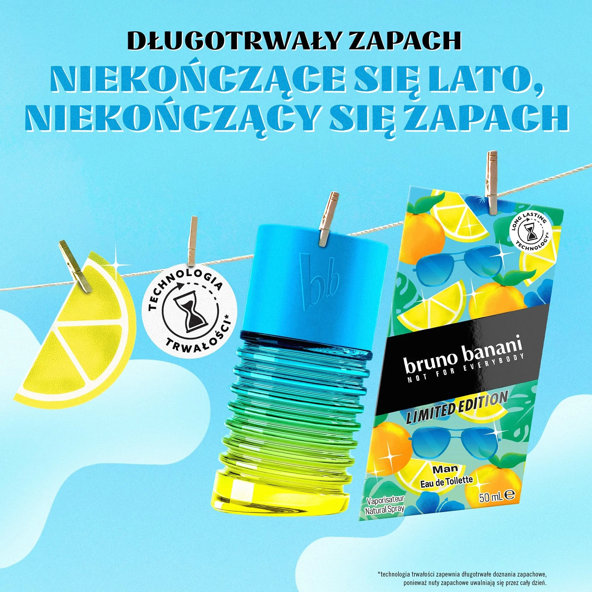 bruno banani Man Summer Limited Edition męska woda toaletowa o owocowym zapachu fougère, 50 ml