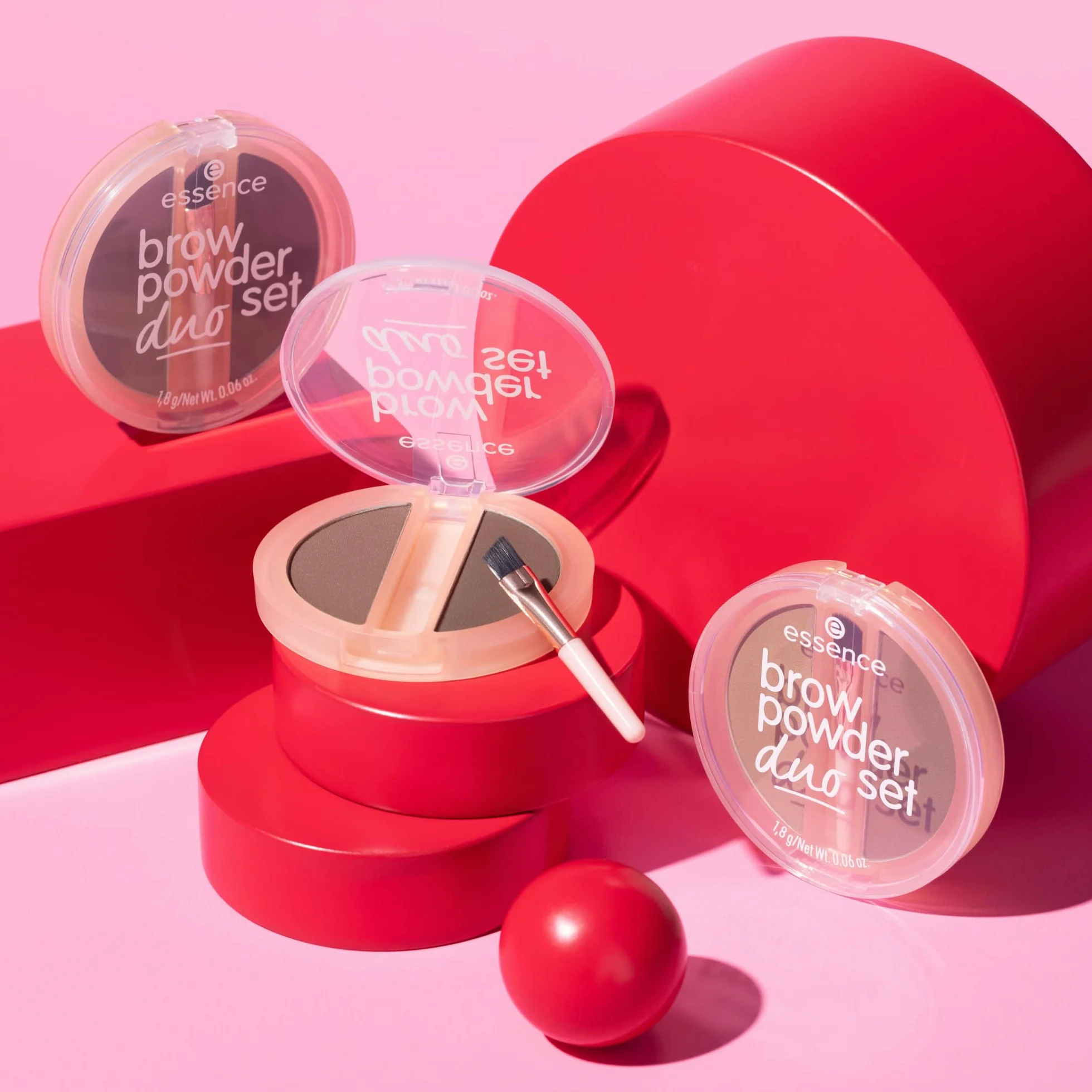 essence zestaw do brwi brow powder duo, konturowanie, naturalny (1.8g)