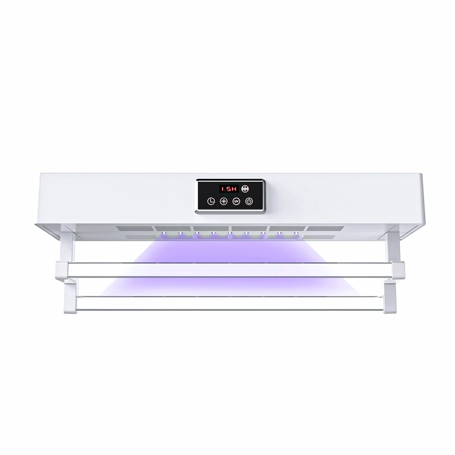 QL Elektrycznie Ogrzewany Wieszak na Ręczniki z Dezynfekcją UV i Szybkie Suszenie 500W,Grzejnik Ręczników do Łazienki i Kuchni 60CM,Biały