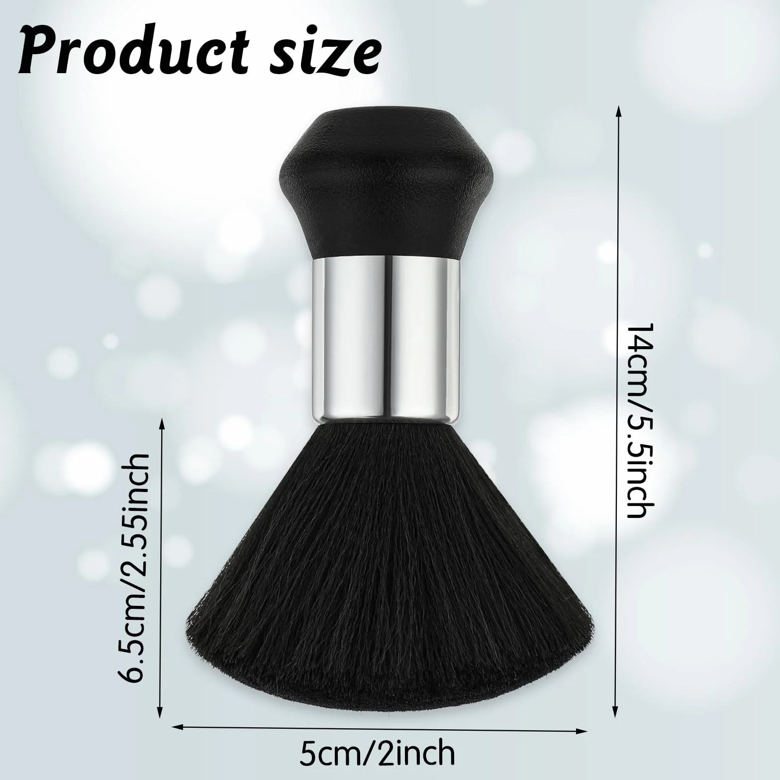 Duża szczotka fryzjerska, czarna szczotka do kurzu na szyję, miękka szczotka fryzjerska do czyszczenia twarzy, szczotka do strzyżenia włosów, szczotka fryzjerska z plastikowym uchwytem do zamiatania