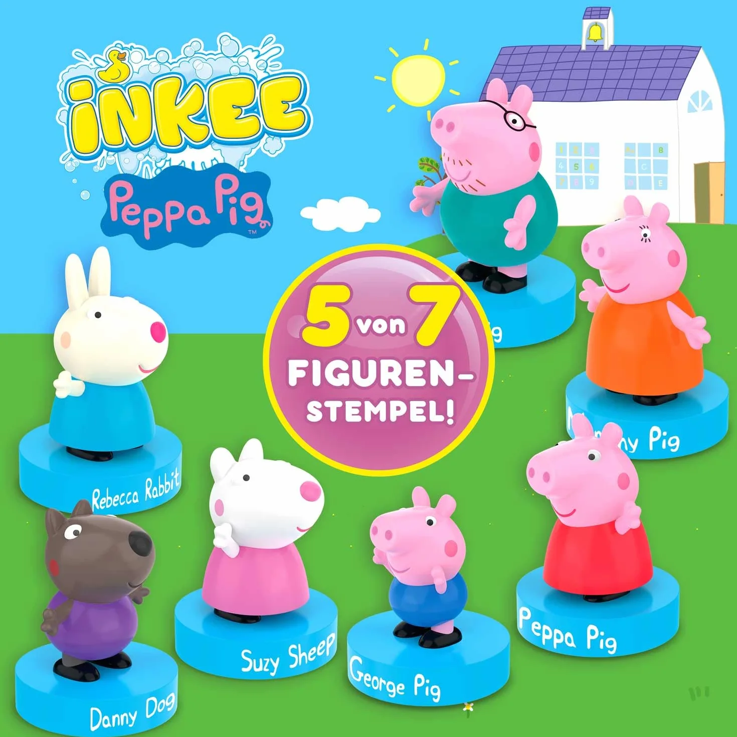INKEE Surprise zestaw 5 kulek do kąpieli dla dzieci z niespodzianką, świnka Peppa, zabawka do wanny, o zapachu truskawkowym i efekcie pianki