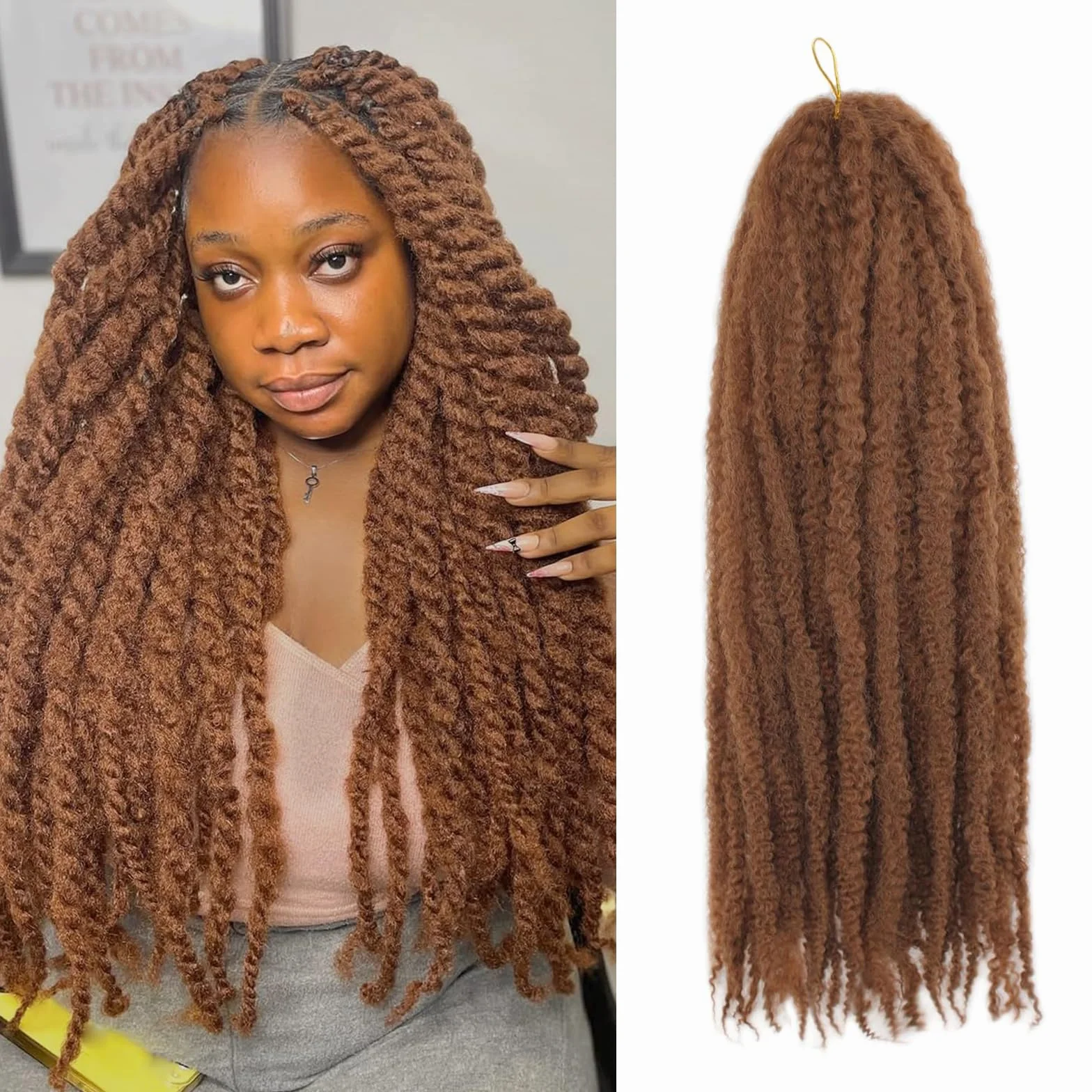 Enbeautiful Marley Twist Kręcone włosy 44 cali, 8 opakowań, 40 cm, 8 opakowań warkoczyków Marley, 30#