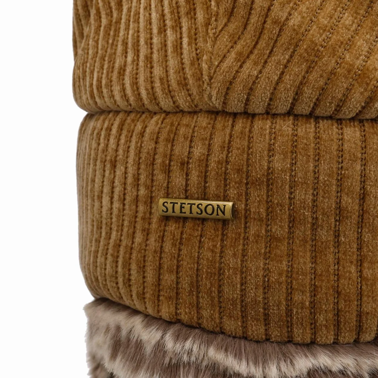 STETSON Seldovia czapka pilotka sztruks ekologiczne futerko Unisex Jesien Zima