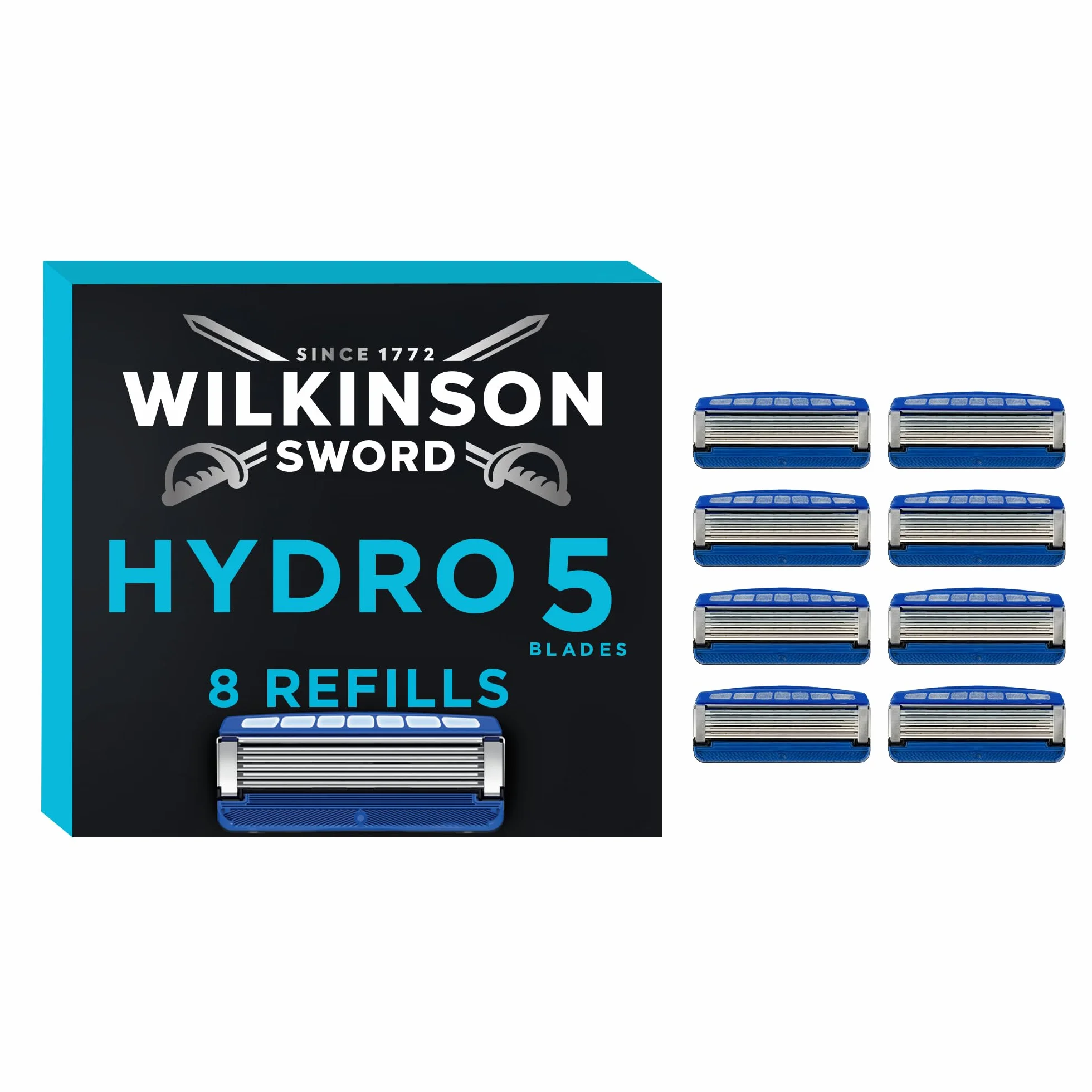 WILKINSON SWORD Hydro 5 ostrzy maszynki do golenia dla mężczyzn, opakowanie 8 wkładów