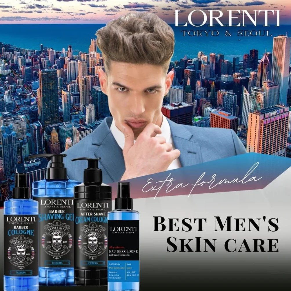 LORENTI TOKYO & SEOUL Barber After Shave Cream Cologne Lotion męski 400 ml Wild | balsam po goleniu | Żel po goleniu dla fryzjerów