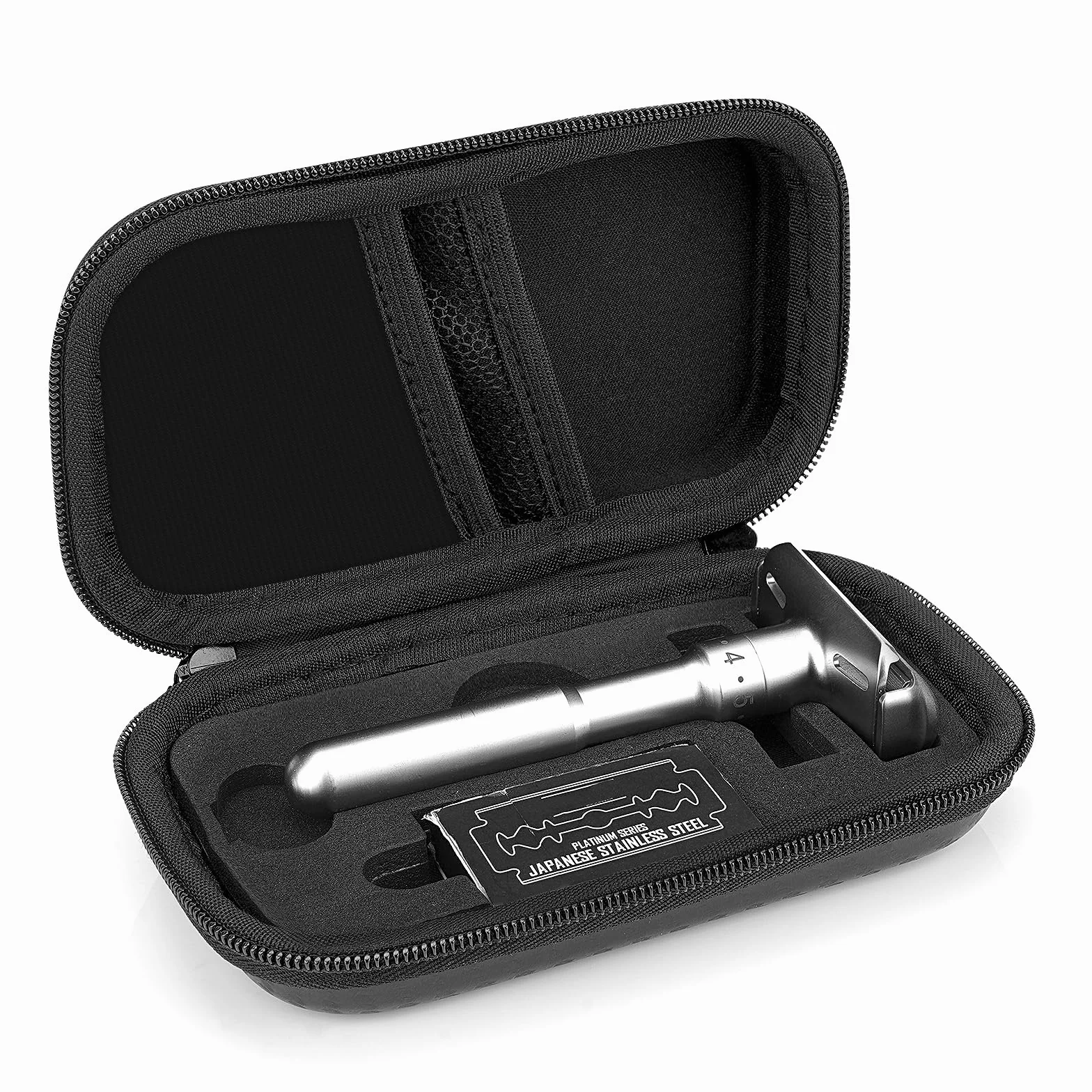 Linkidea Hard Shell Safety Razor Travel Case, Rak Kit Förvaringsbox för lång/kort handtag, kompatibel med Merkur, Vikings, WEISHI Double Edge Safety Razor