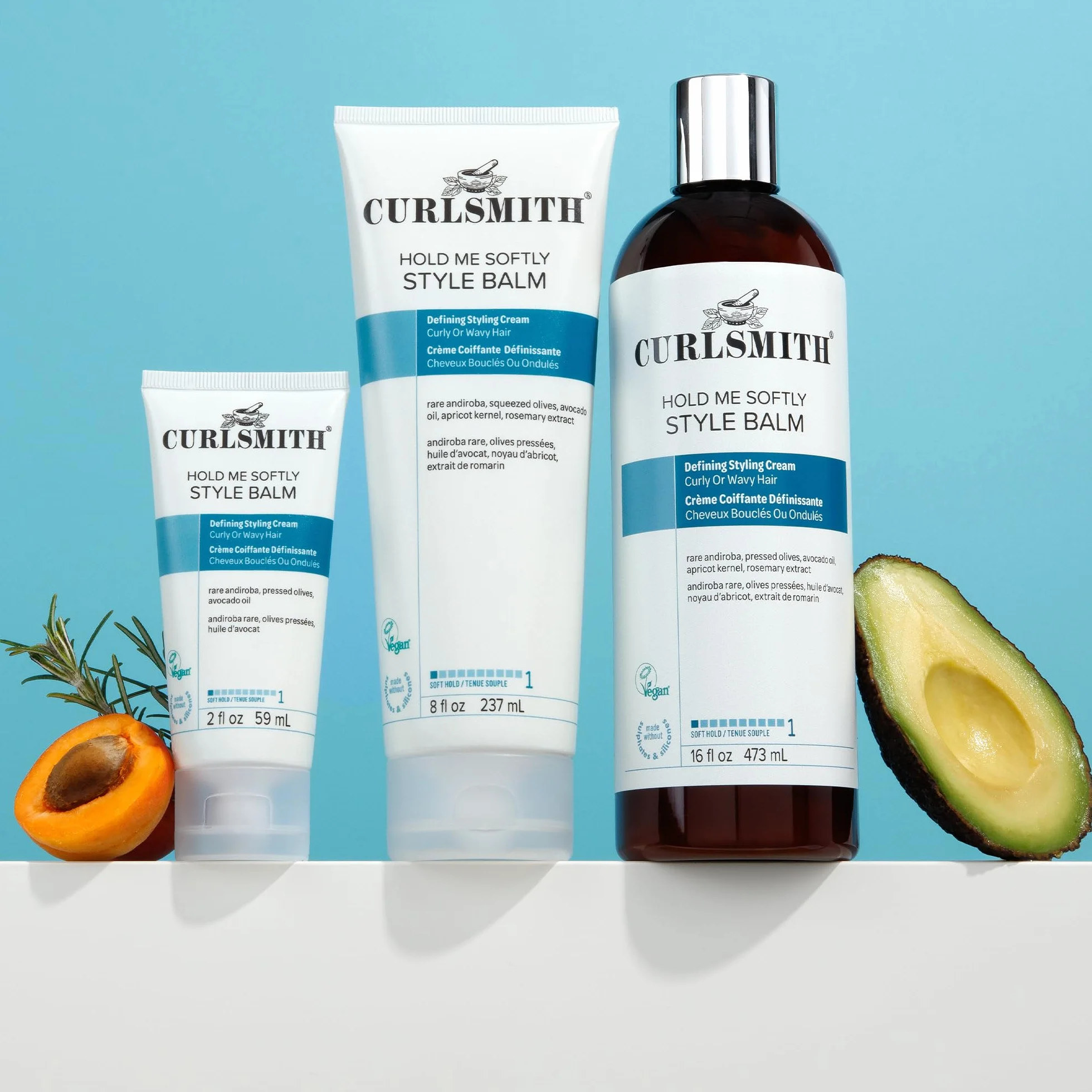 Curlsmith Hold Me Softly Style Balm Krem do loków z miękkim utrwaleniem, lekki, bez efektu chrupiącego, do wszystkich rodzajów loków, wegański i wolny od okrucieństwa
