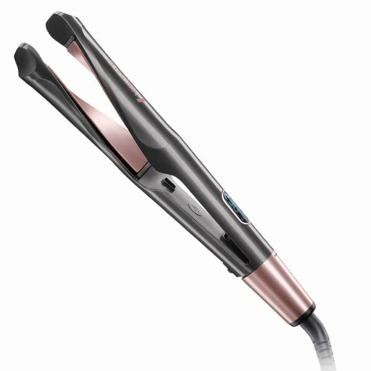 Remington Pearl Profi Prostownica do Włosów 2 w 1, Łukowate Płytki, 5 Ustawień Temperatury 150–230°, Czarny/Srebrny