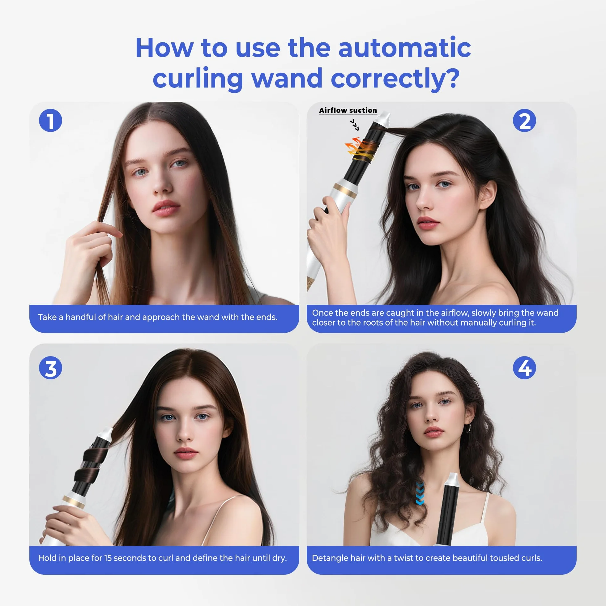 Airstyler 5 w 1, 1000 W, lokówka do włosów, szczotka do włosów z ciepłym powietrzem, okrągła suszarka do włosów, lokówka, prostownica do włosów, 3 temperatury do stylizacji włosów, wygładzania