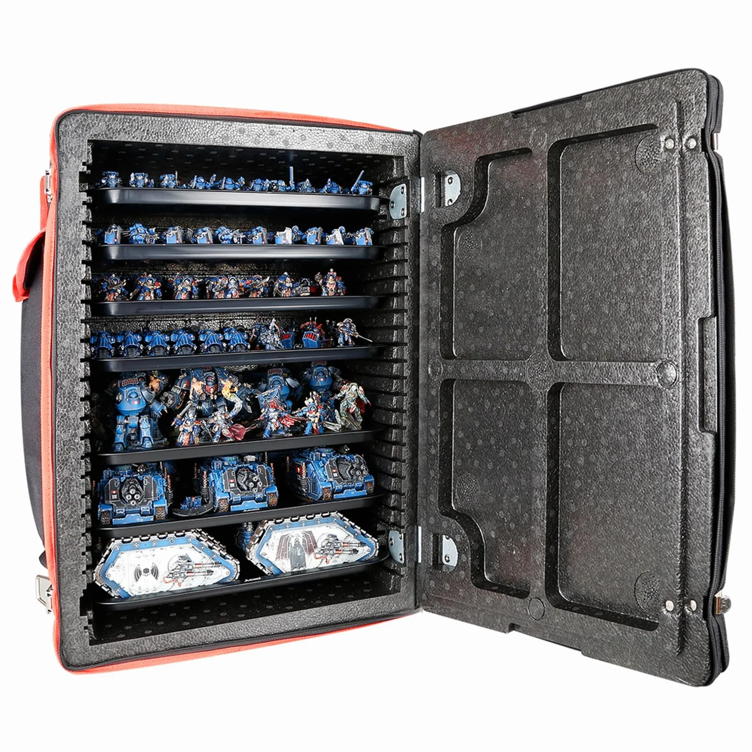 Jucoci Etui do przechowywania miniatur, 7 szt., metalowe tace, czarne, 14+