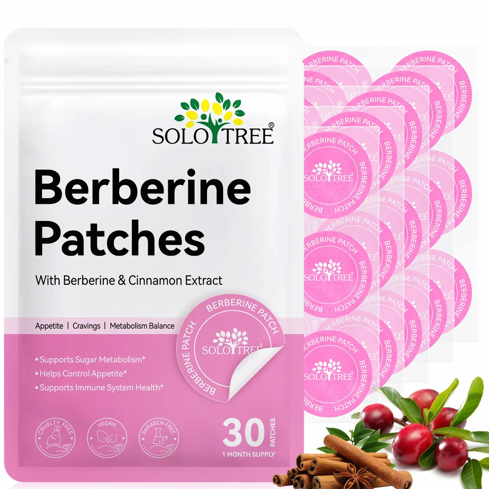 Patches Berberin Naturalne Składniki Uspokajające 30 Łatek