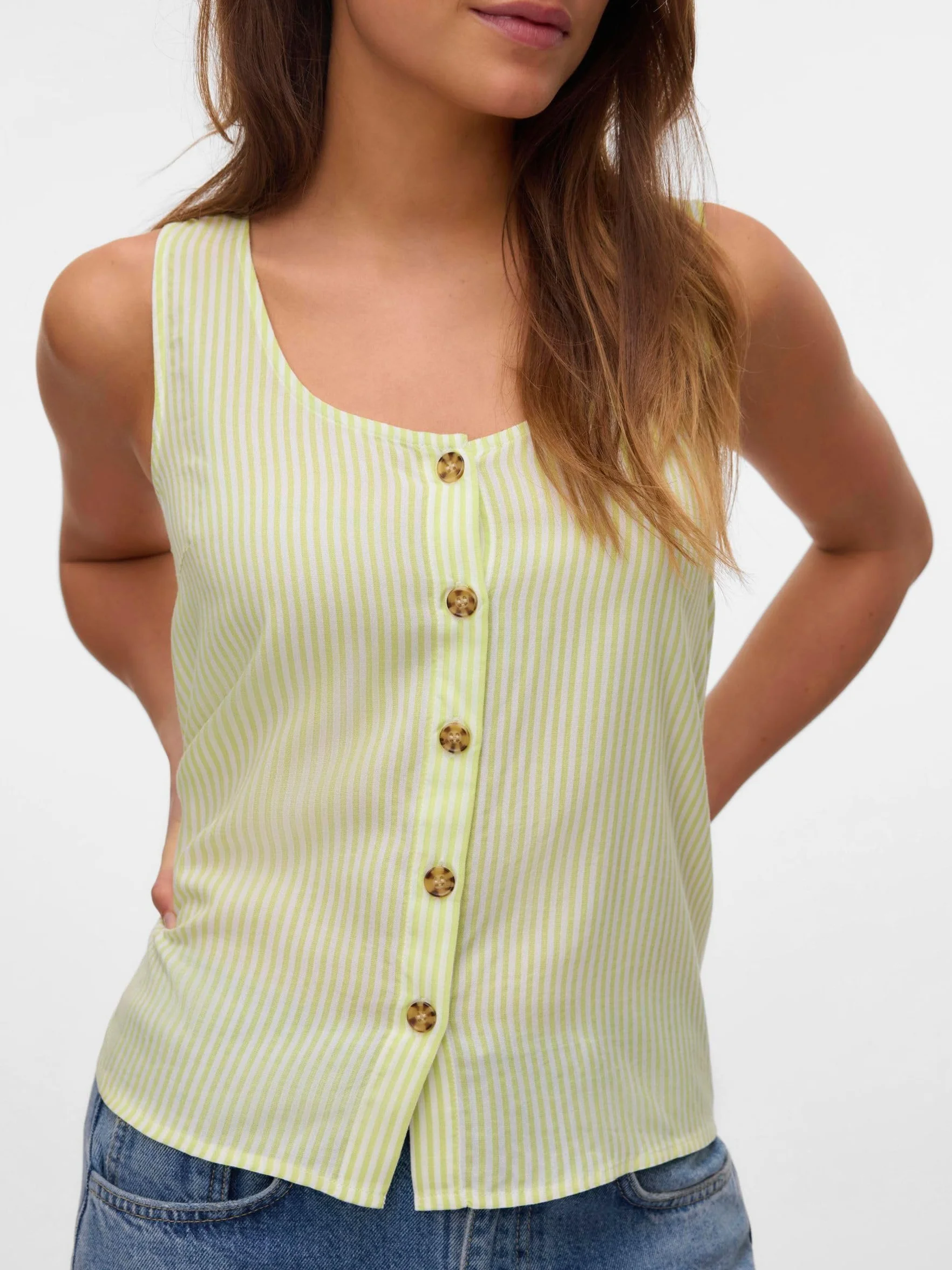 Vmbumpy Sl Shirt WVN Ga Noos, SHADOW LIME, L