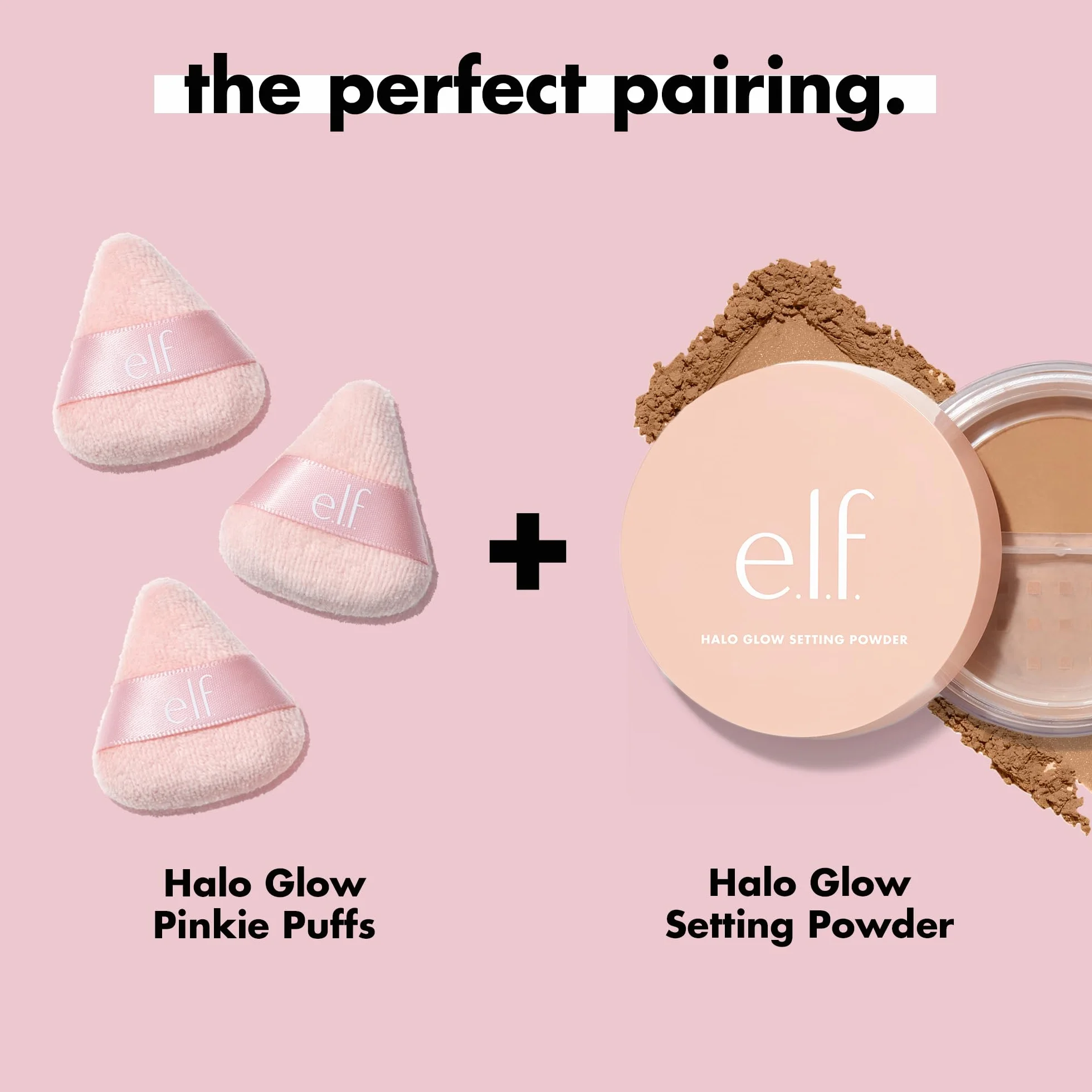 e.l.f. Halo Glow Pinkie Puffs mini puff do pudru sypkiego i prasowanego, zestaw 3 szt