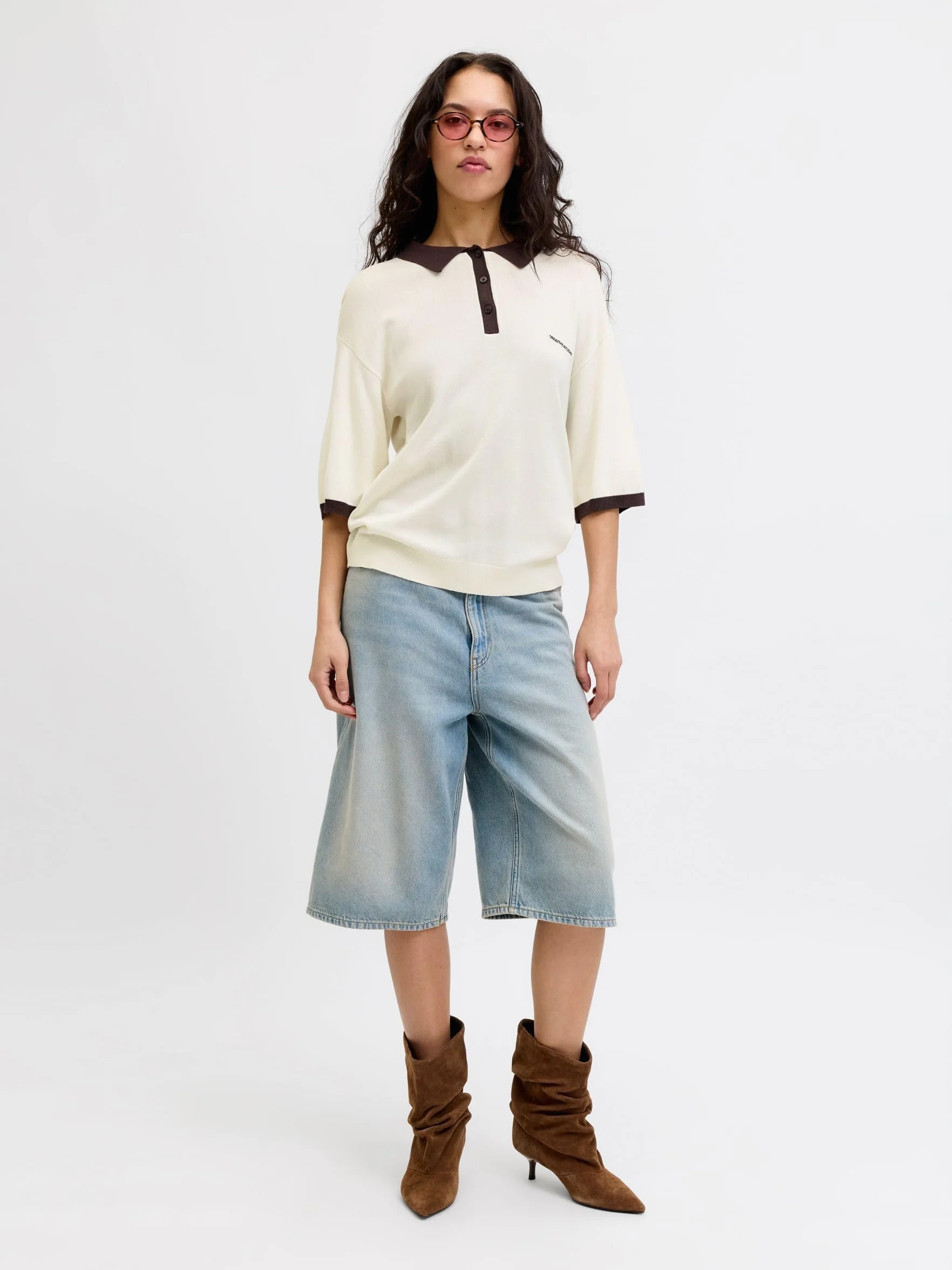 JACK & JONES Jxvilda SS Polo Knit Kobiety Jxvilda Ss Polo Knit (1 w zestawie)