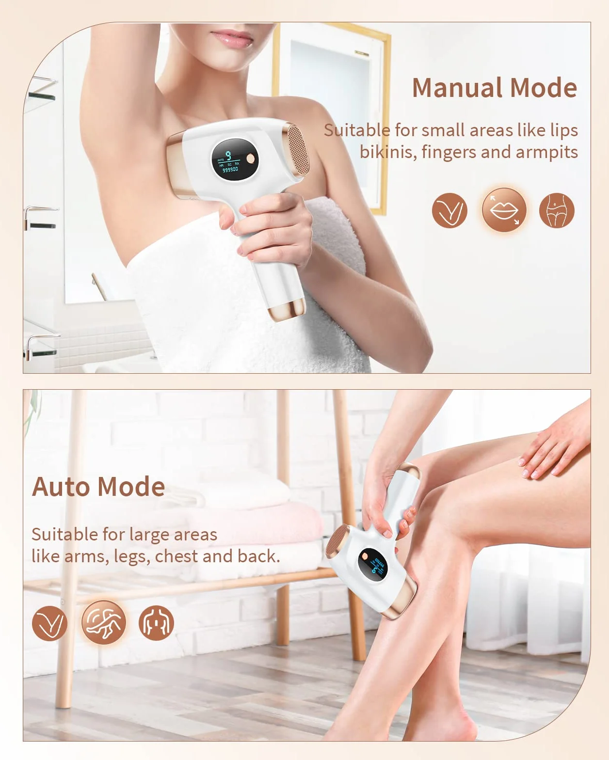 IPL Laser do usuwania włosów 9 poziomów energii 3 funkcje HR/SC/RA 999900 impulsów
