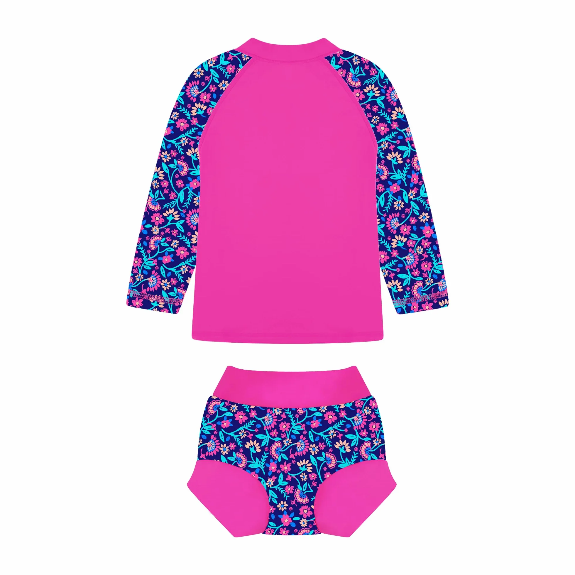 BIG ELEPHANT Rashguard zestaw 2 pieluszek do pływania dla niemowląt, kostium kąpielowy z długim rękawem, UPF 50+, ochrona przed promieniowaniem UV