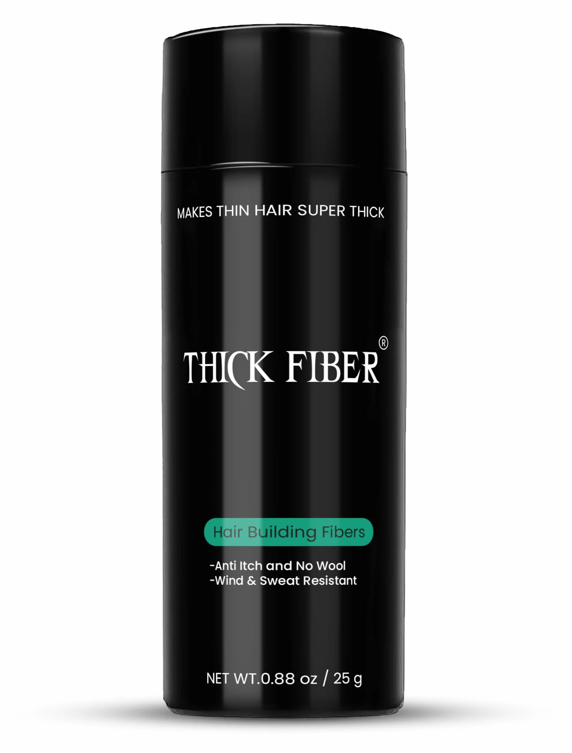 THICK FIBER włókna do budowy włosów (1 opakowanie, jasnobrązowe) włókna do przerzedzających się włosów, proszek do cienkich włosów, butelka 25 g; Spraw, aby włosy wyglądały na grubsze w kilka sekund, z wypełnieniem do włosów, dla kobiet i mężczyzn