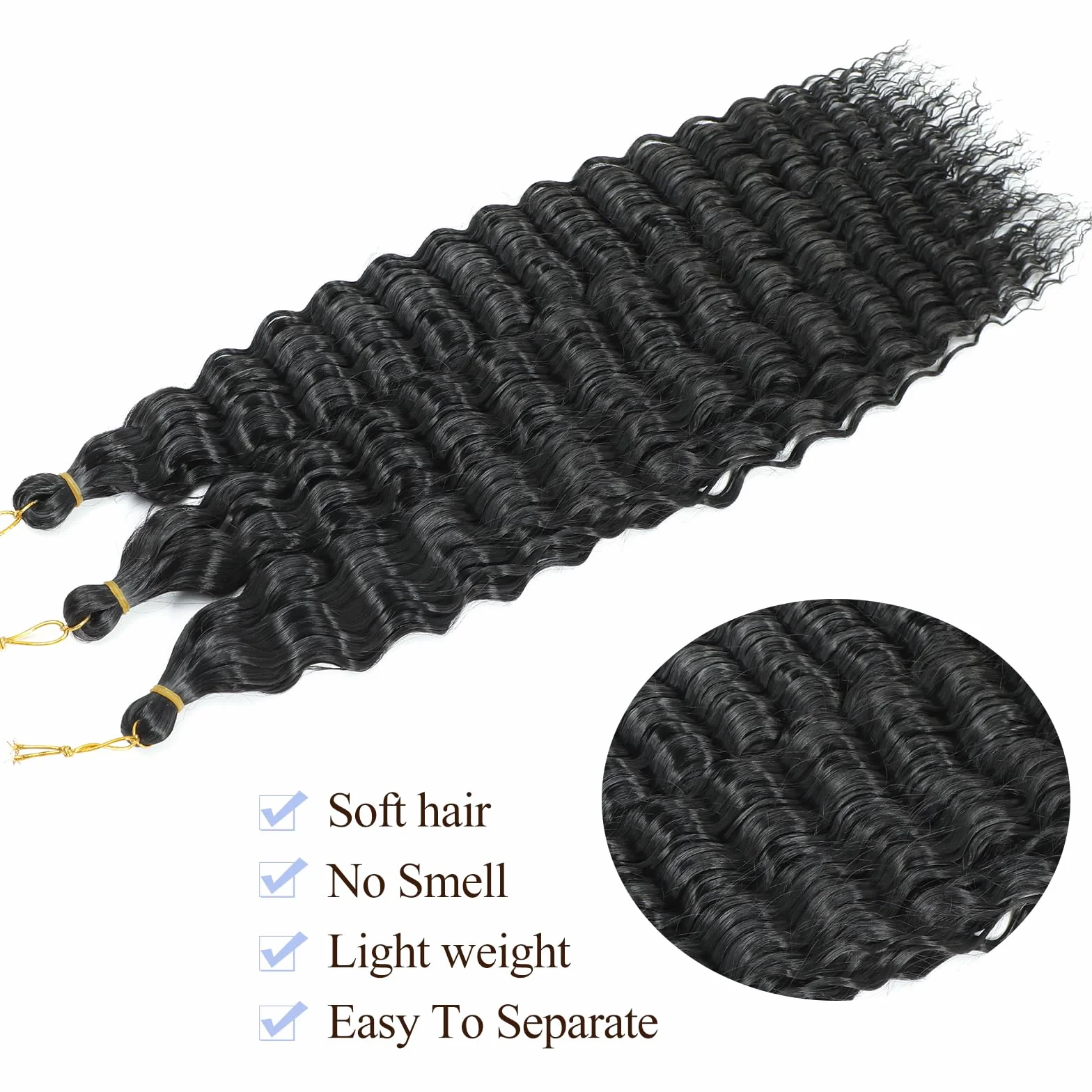 Przedłużki do włosów Ocean Wave Crochet Hair Łagodna Waga Braiding