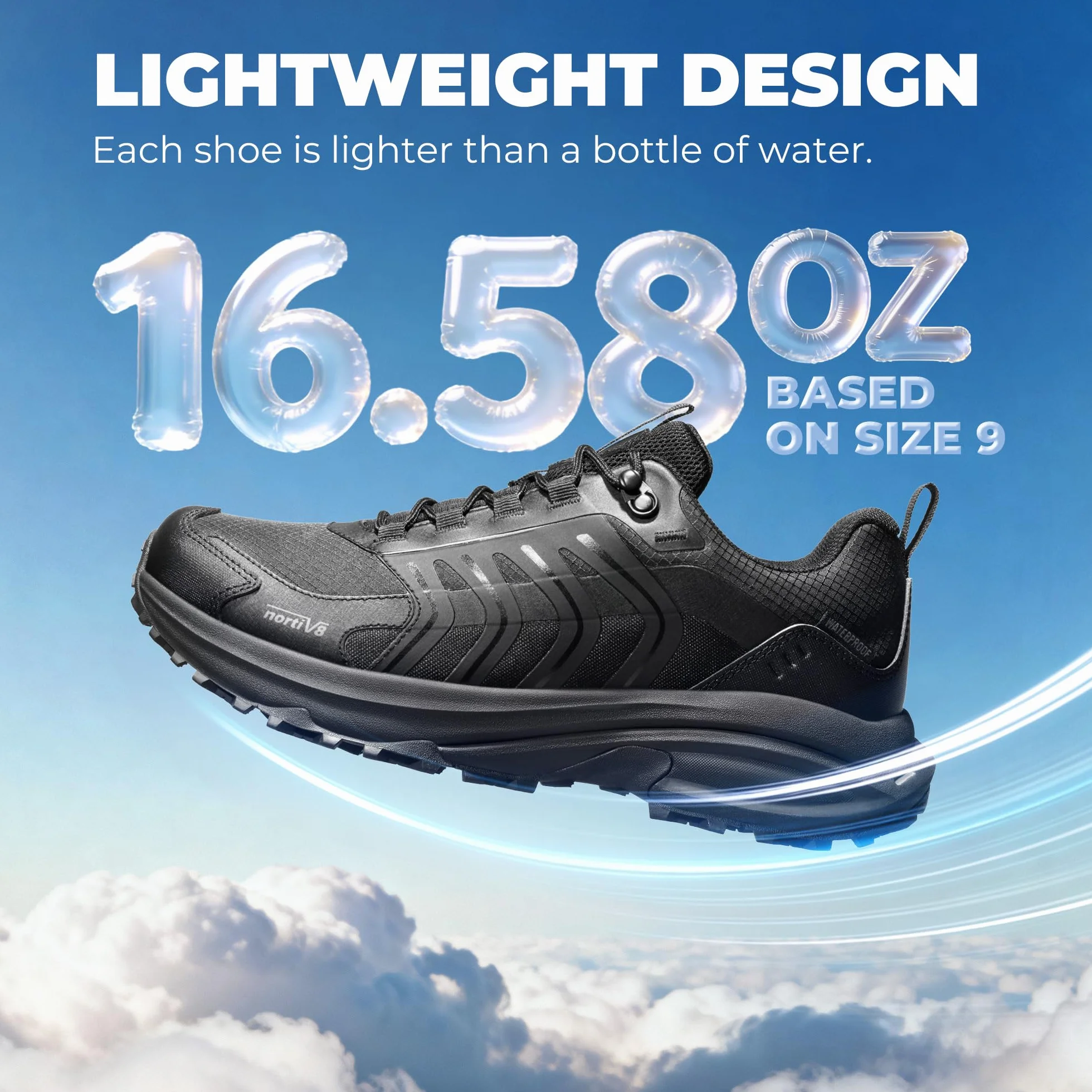 NORTIV 8 Męskie wodoodporne buty turystyczne antypoślizgowe lekkie podróżne do chodzenia komfort outdoorowy trekking kemping wspinaczka codzienne modne trampki Armadillo FieldLite