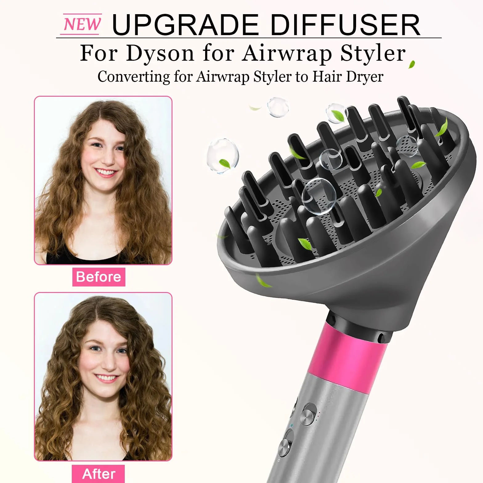 Dyfuzor nakładki do Dyson Airwrap Styler HS05 HS03 HS01, przekształcalne do Airwrap Styler w suszarkę do włosów, dysza dyfuzora, nasadka do suszarki do włosów