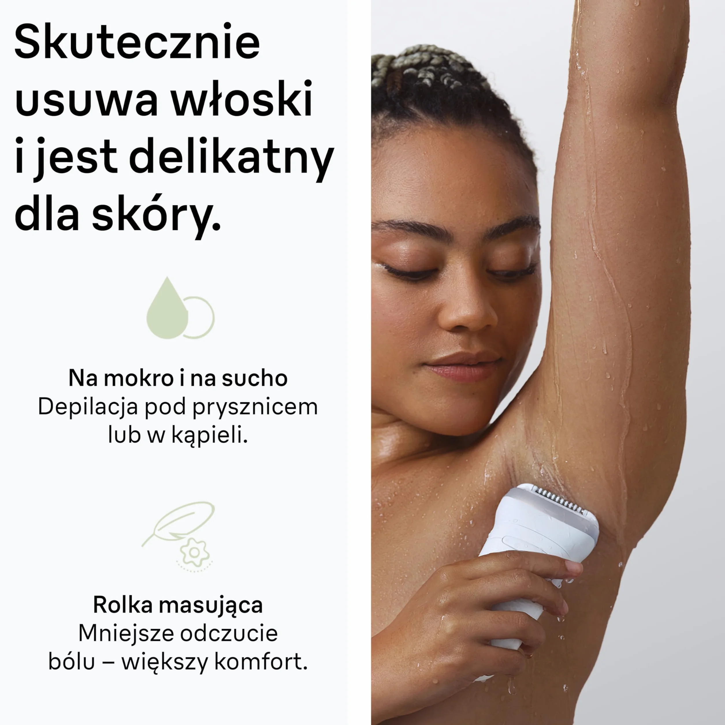 Braun Silk·épil 7 Depilator Szeroką Głowicą Na Mokro I Na Sucho Srebrny
