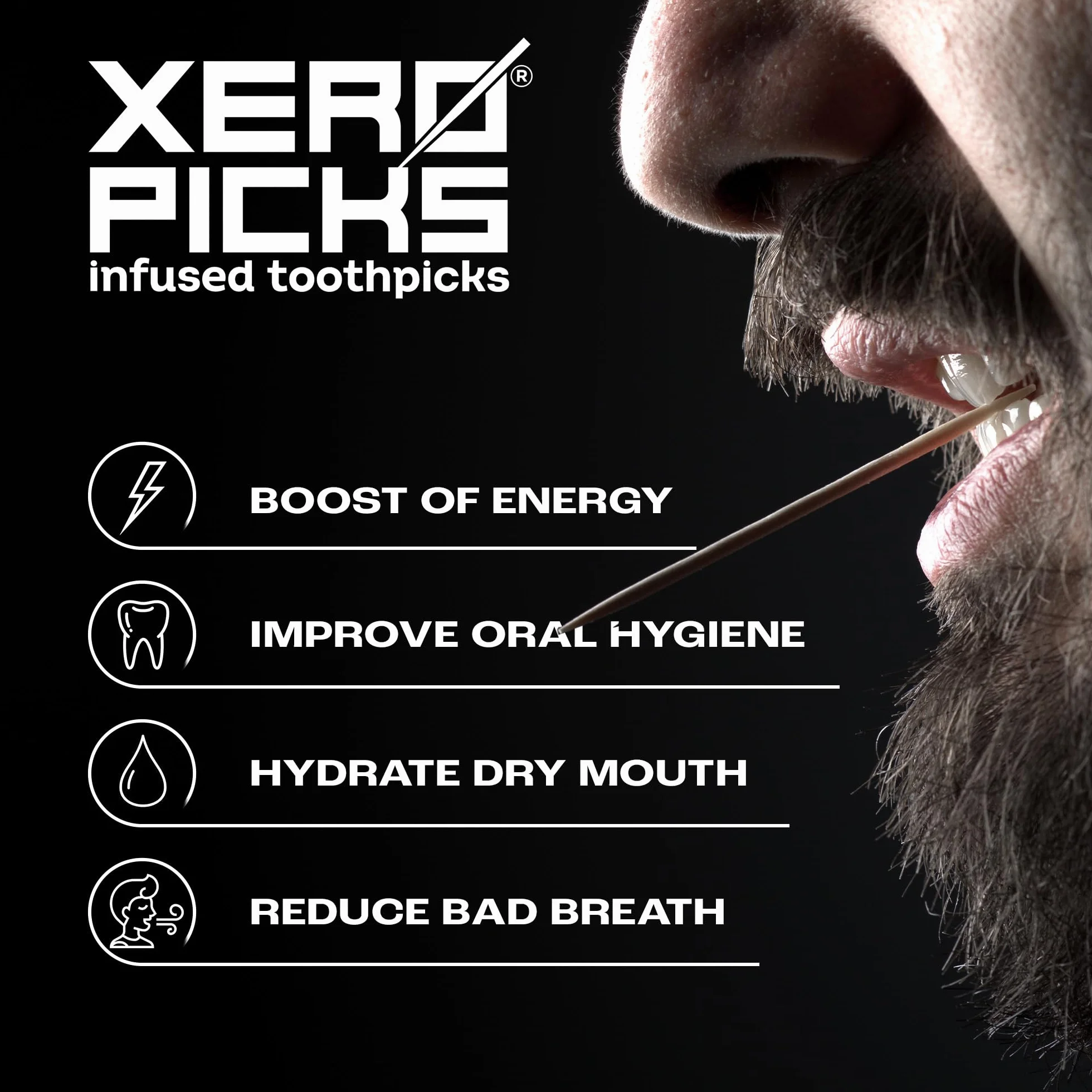 Xero Picks Energetycznie aromatyzowana wykałaczka z kofeiną, B12 i B6 (zestaw 20 sztuk (opakowanie 5 szt.)