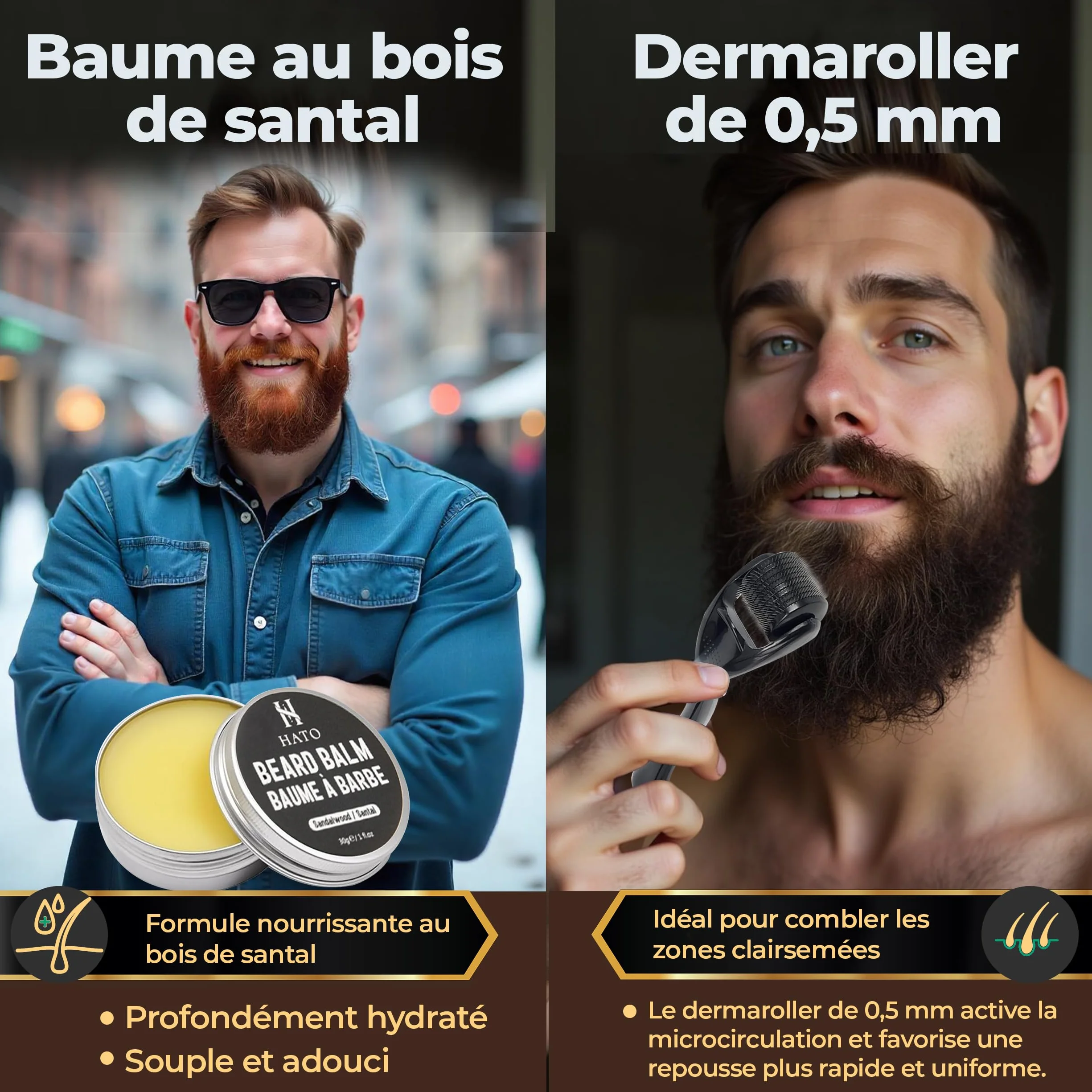 HATO Beard Kit, zestaw do pielęgnacji brody dla mężczyzn, L'Homme à Barbe