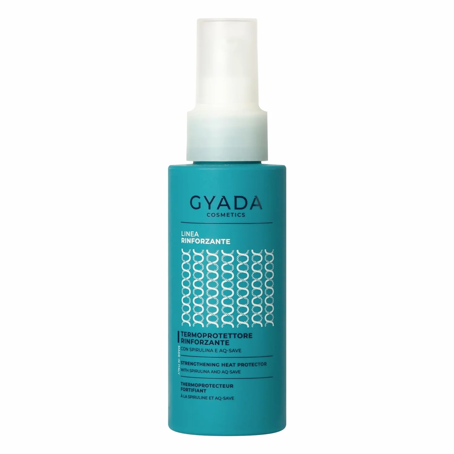 GYADA COSMETICS, Termoprotektor wzmacniający ze spiruliną i AQ-SAVE, termoprotektor do włosów o działaniu regenerującym, do włosów nawilżonych, bez nge i bez ważenia, 100 ml