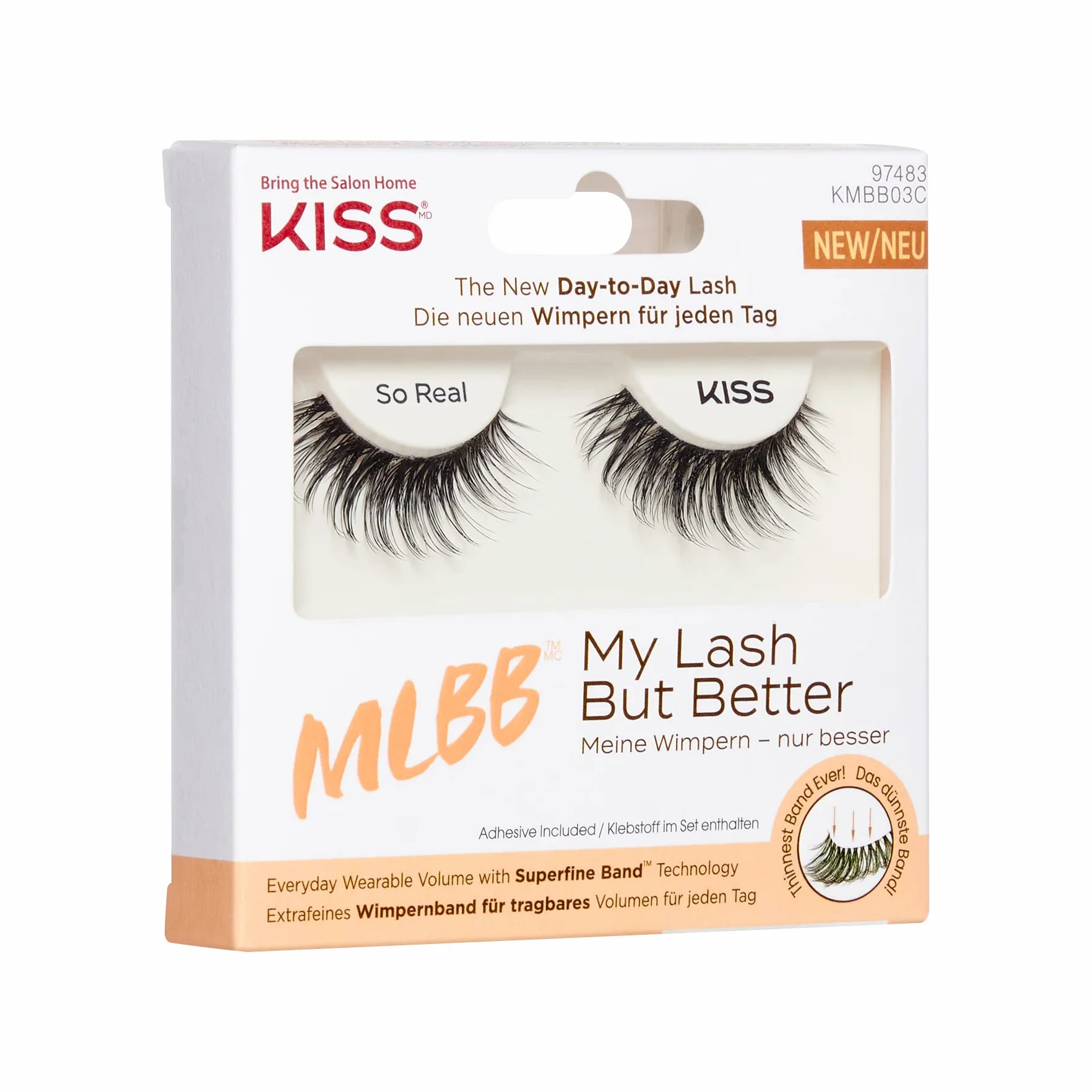 Kiss sztuczne rzęsy My Lash But Better - So Real, 1 para rzęs, 1 klej 1g