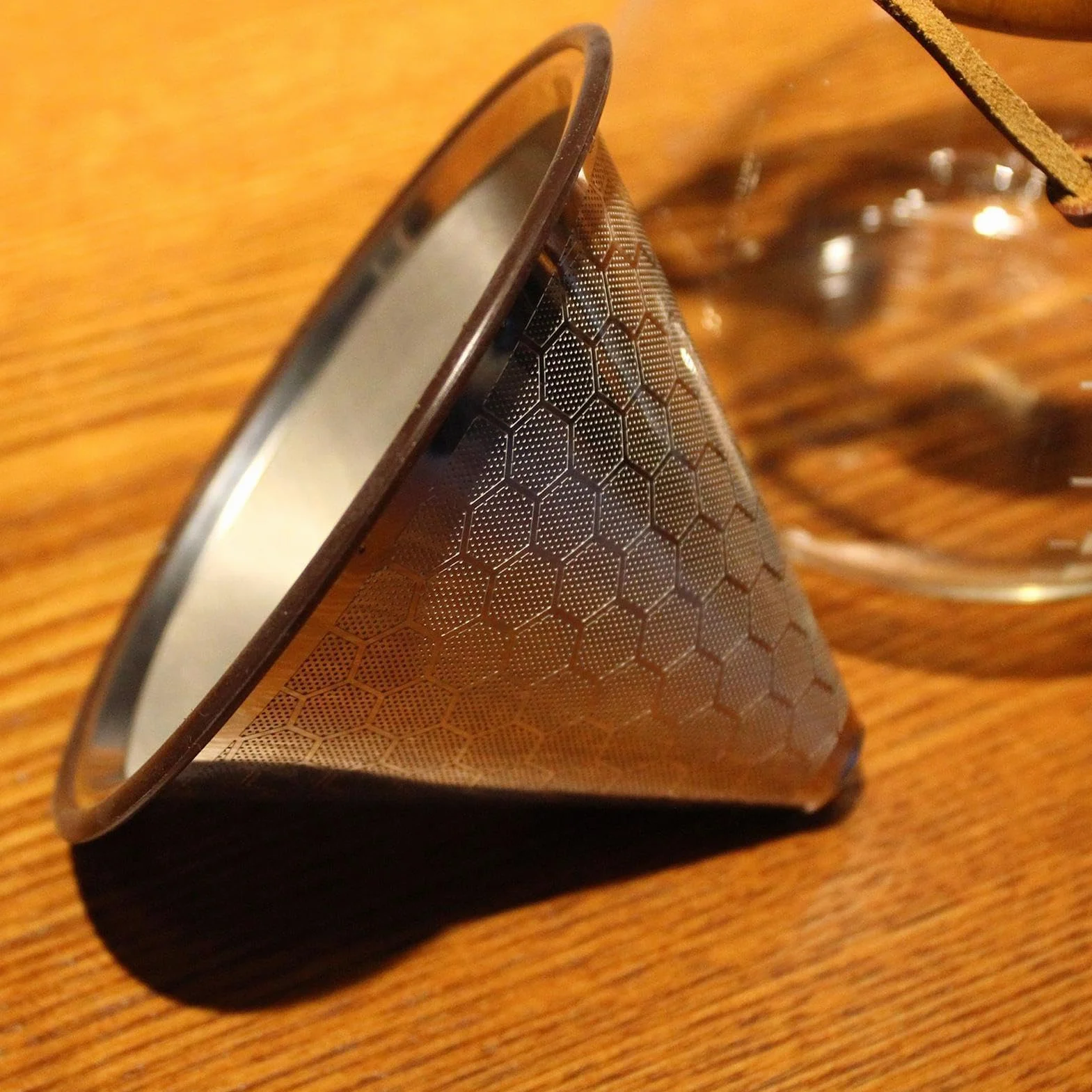 Drobne sito siatkowe, narzędzie sitkowe, Pour Over Coffee Filter, Stainless Steel Coffee Strainer Cone Coffee Filters Honeycomb Fine Mesh, Single Cup Coffee Maker, Paperless Coffee Drip Brew Tool