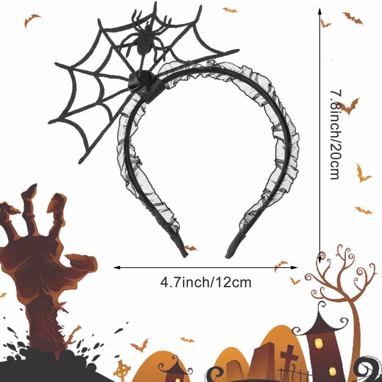 Opaska na głowę na Halloween, pajęczyna, obręcz do włosów, cosplay, maskarada, pająk, fascynator, nakrycie głowy, pająk, akcesoria do włosów dla kobiet, Halloween, impreza, cosplay, maskarada,