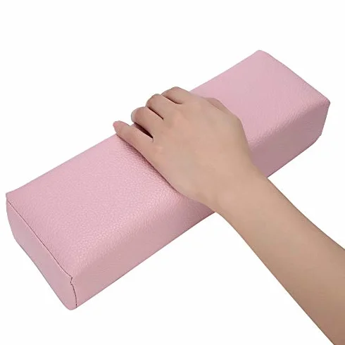 Paznokcie Podpórka Manicure Poduszka do rąk do paznokci Miękka i trwała poduszka do manicure ze skóry PU do paznokci na stół do paznokci 30 x 9,5 x 6,5 cm (różowy)