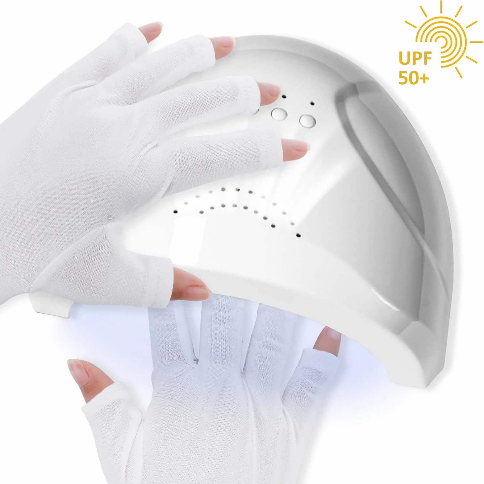 TIESOME UPF50+ rękawice ochronne UV do żelowych paznokci i rąk bez palców - profesjonalny manicure