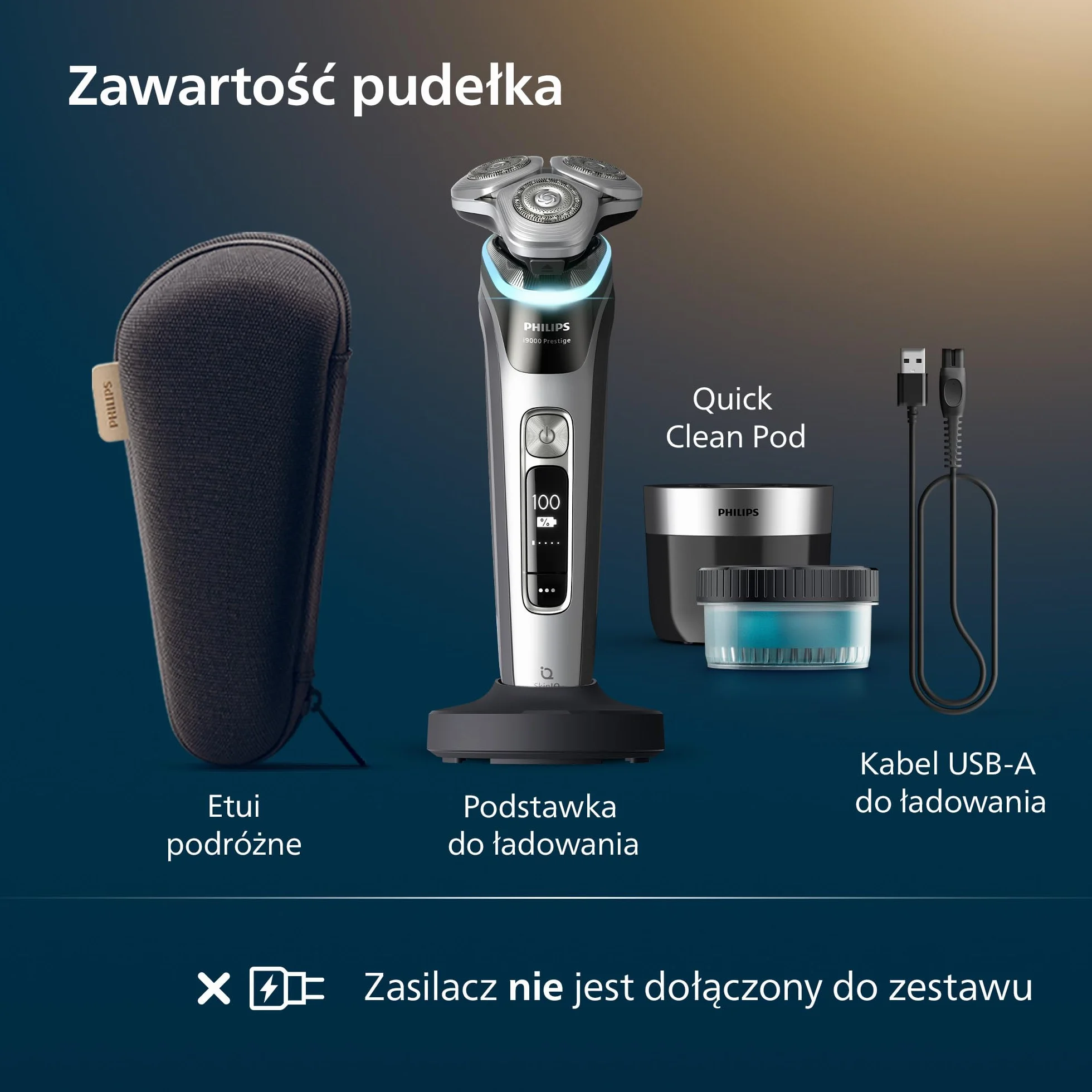 Philips Shaver i9000 Prestige golarka elektryczna Skin IQ Triple Lift Cut SteelPrecision 360º XP9205/30