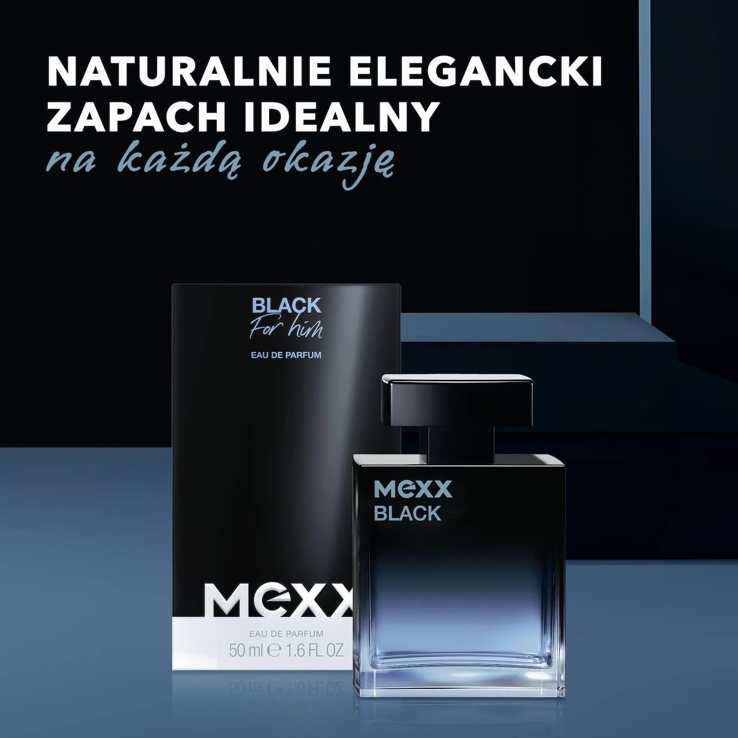 Mexx Black Woda Perfumowana dla Mężczyzn, o Drzewnych i Morskich Nutach Zapachowych, 50 ml