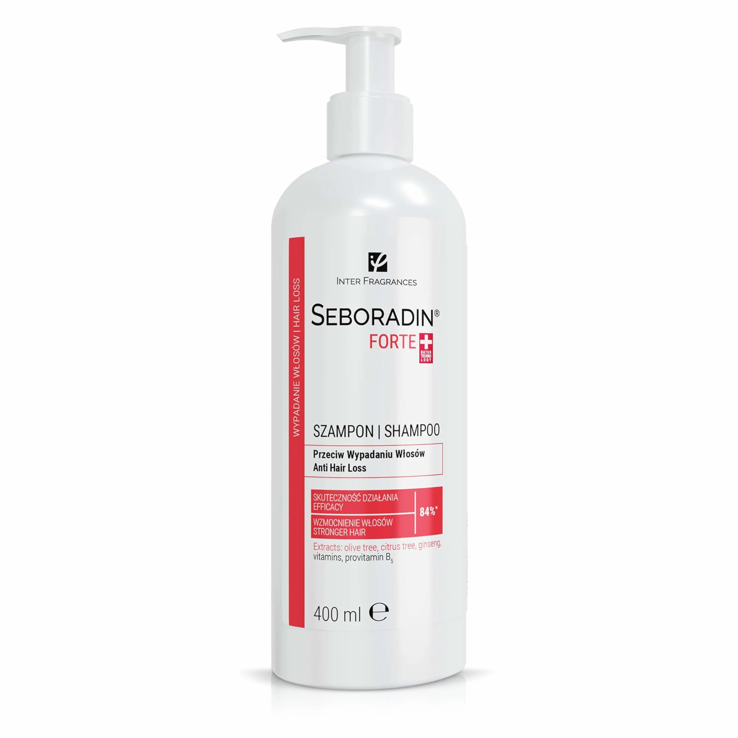 Seboradin Szampon Przeciw Wypadaniu Włosów Z Witaminami I Naturalnymi Ekstraktami Forte 400 ml