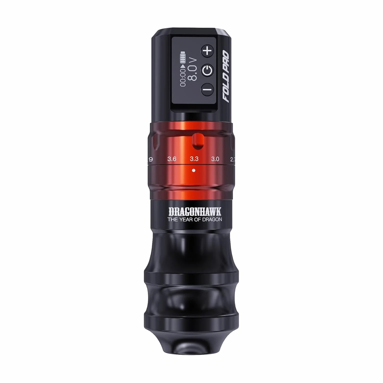 Dragonhawk Fold Pro Wireless Tattoo Pen Rotary Machine Adjust Stroke 2.4-4.2mm Year of Dragon Edition Red