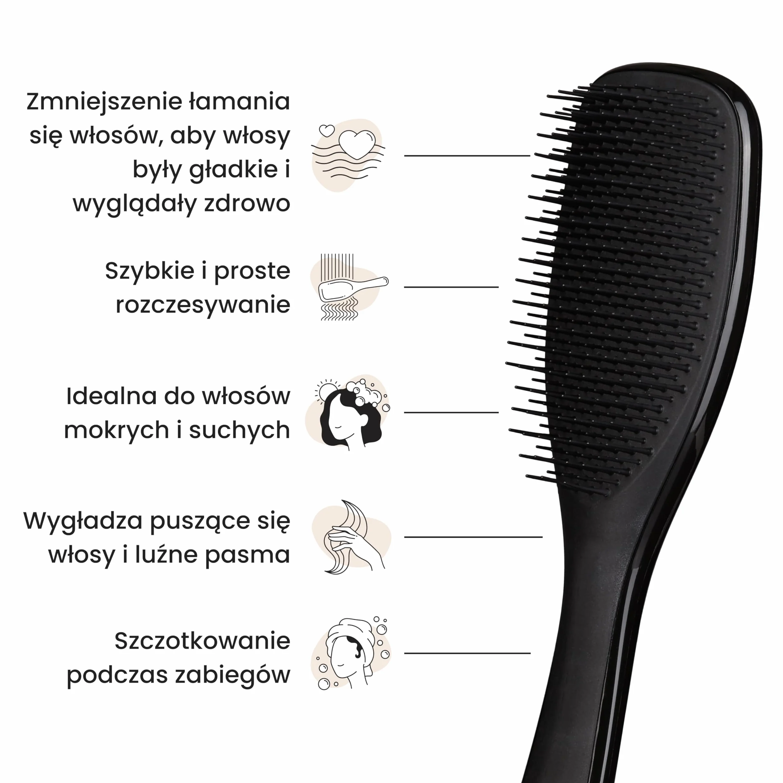 Tangle Teezer Ultimate Detangler - Szczotka do rozczesywania do wszystkich rodzajów włosów - Dwupoziomowe ząbki zmniejszają łamliwość i eliminują splątania - Lukrecjowa czerń