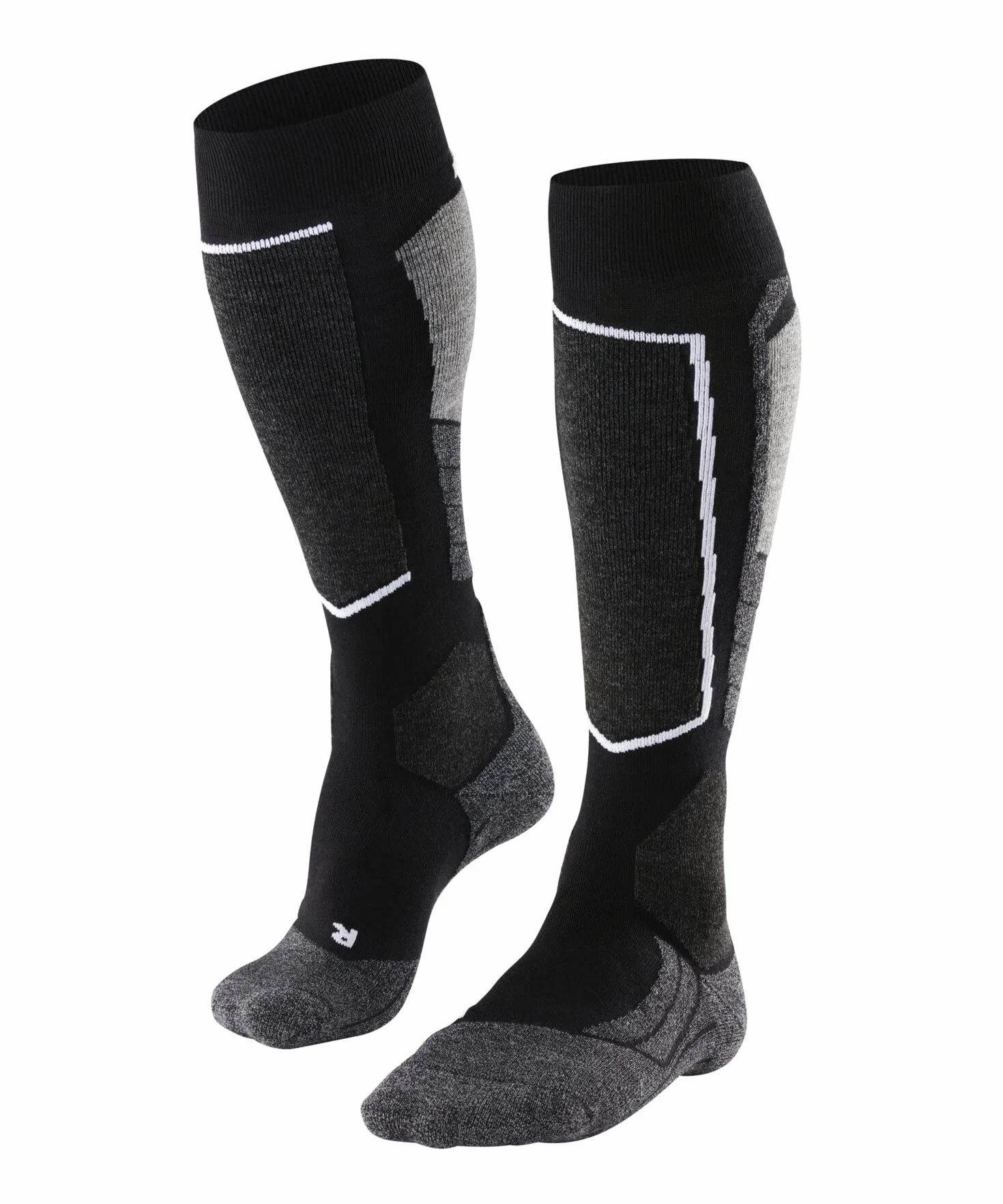 FALKE Mężczyźni Skarpety narciarskie SK2 Intermediate M Kh Wełna ciepłe grube 1 Para, Czarny Black-Mix 3010, 42-43