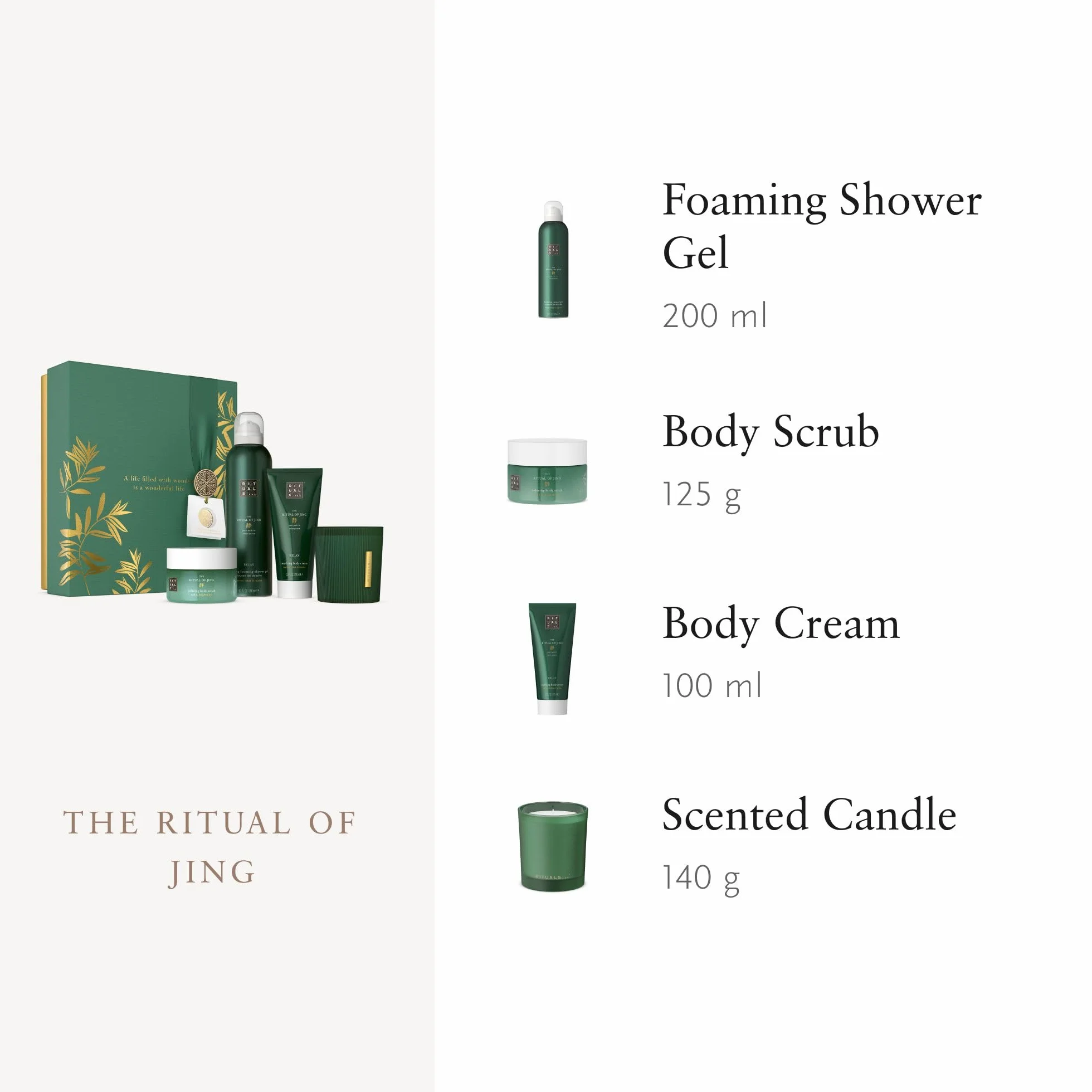 RITUALS Zestaw upominkowy The Ritual of Jing, Medium – pudełko prezentowe z produktami do pielęgnacji ciała z lotosem i jujube – uspokajające właściwości