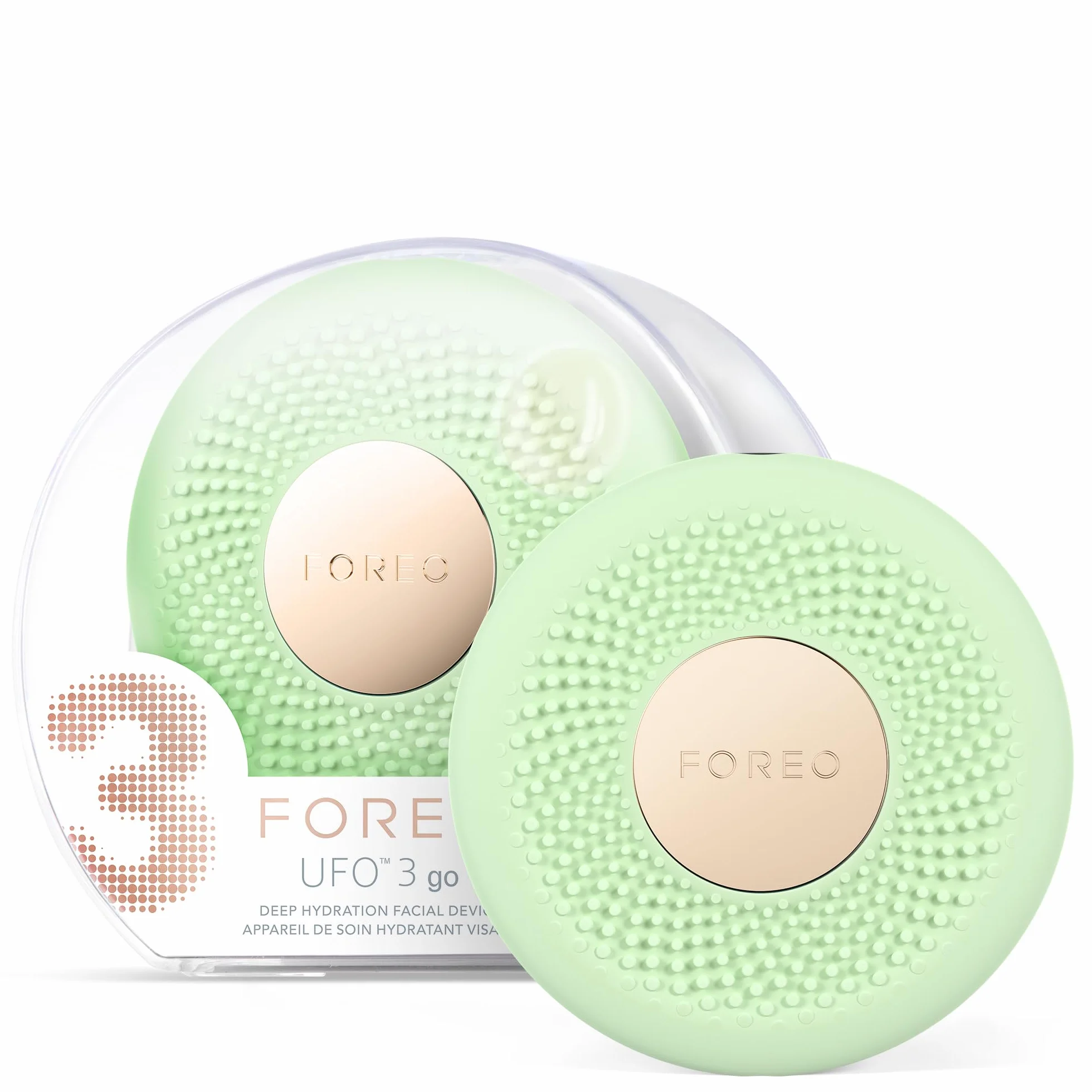 FOREO UFO 3 go urządzenie do pielęgnacji skóry twarzy w podróży – krem nawilżający – pielęgnacja przeciw starzeniu się skóry – pełne spektrum LED i terapia światłem czerwonym – terapia termoterapia –