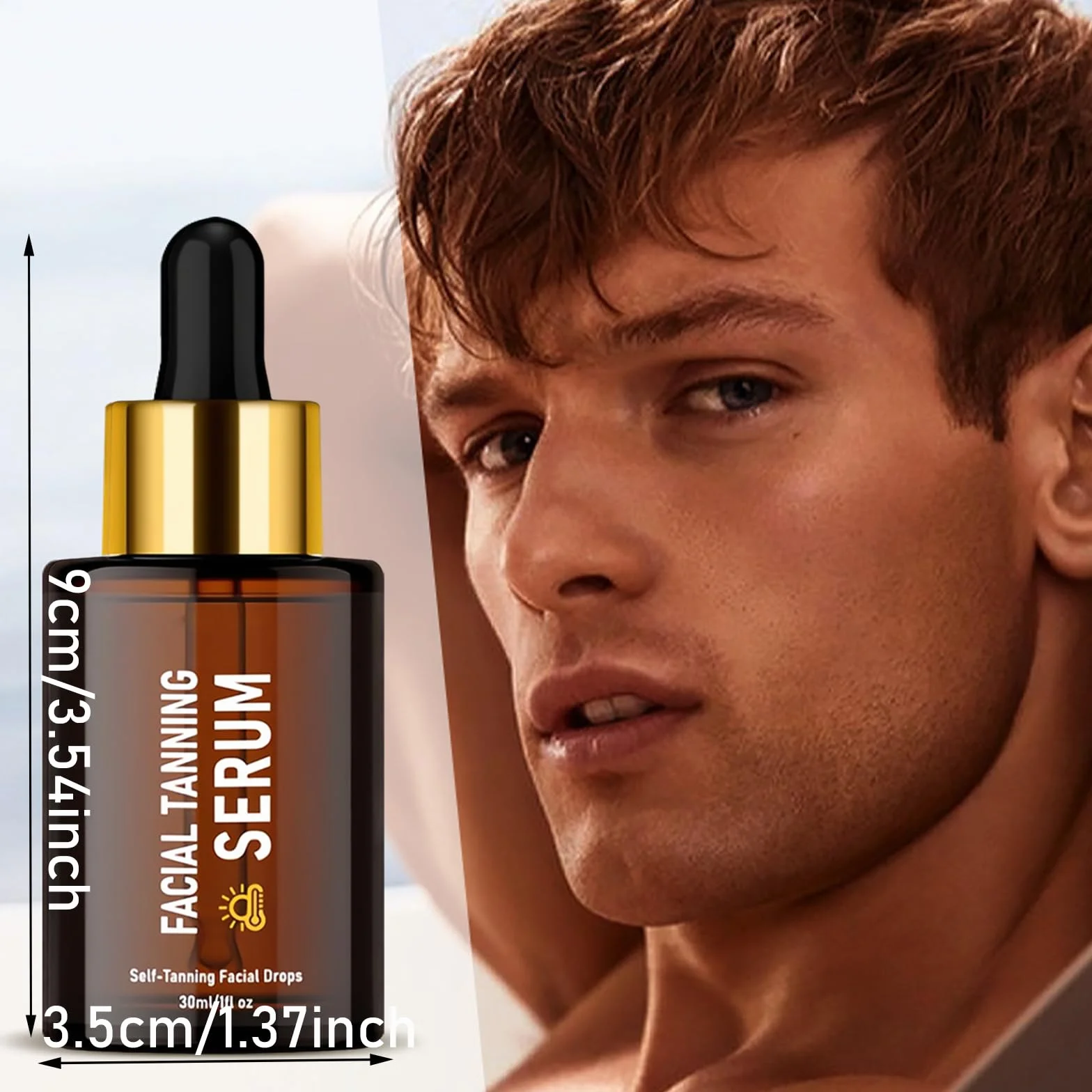 Samoopalające krople do twarz, samoopalający się płyn do kremu, akcelerator jasności i naturalnego koloru twarz, 30 ml