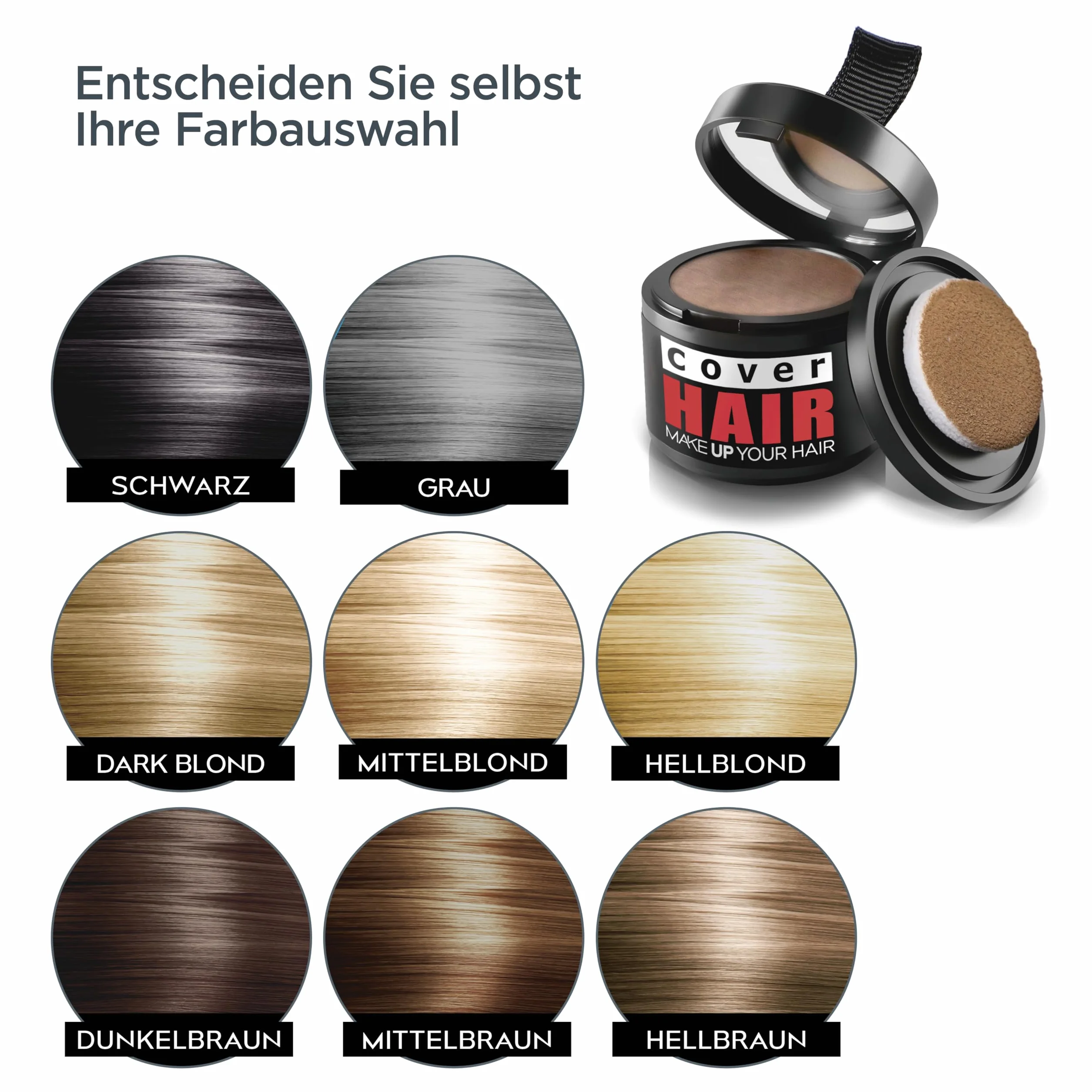Hair Powder Puder do włosów ciemnobrązowy 4g – szybkie krycie nasady, zagęszczanie, zakrywanie siwych włosów, wodoodporny