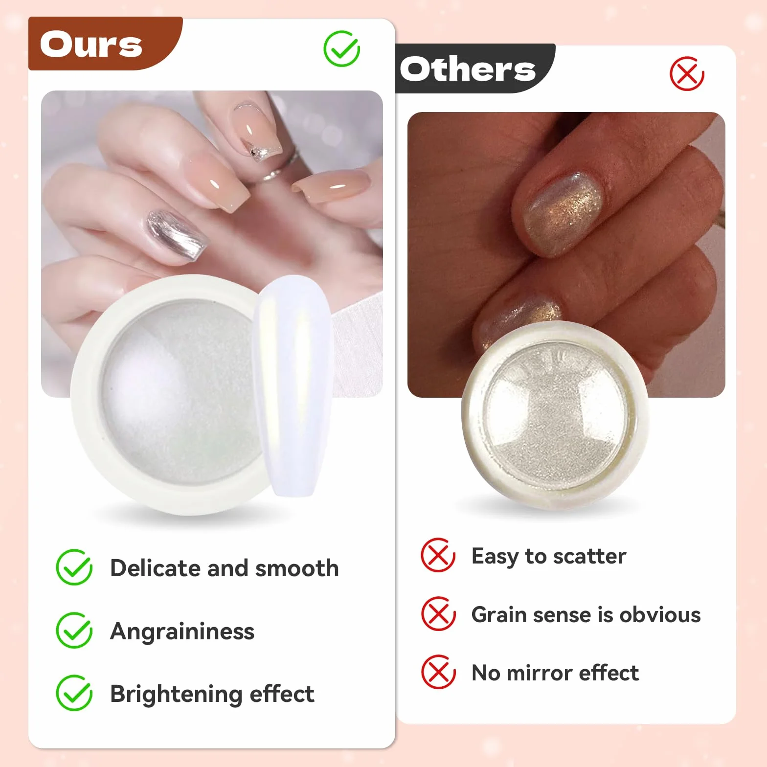 ZhouWei Zestaw 22 chromowanych paznokci w proszku do paznokci, metal chromowany puder do paznokci Crome, efekt lustra, puder do paznokci, duża pojemność, brokat, zestaw do malowania paznokci, do wielu