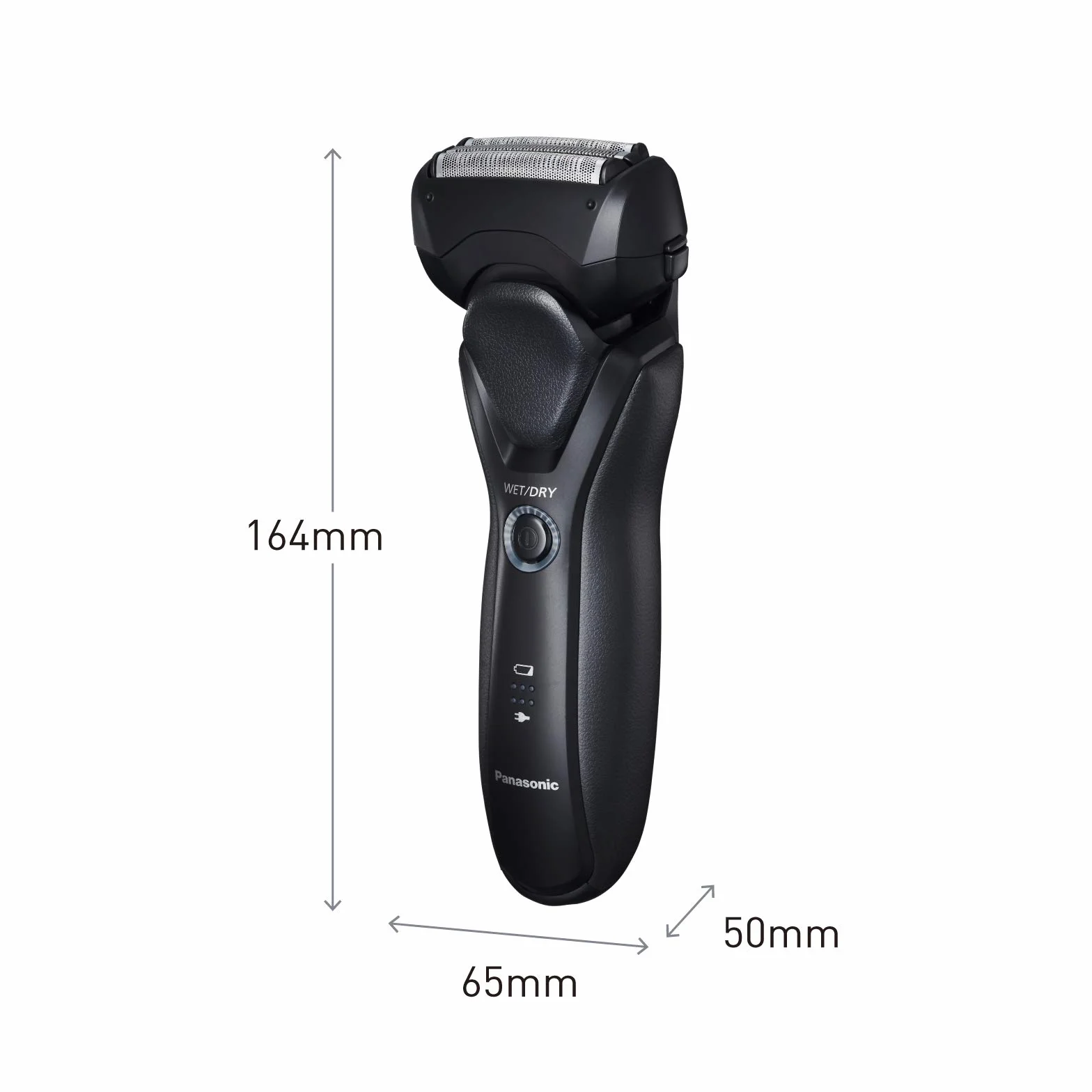 Panasonic Series 500 ES-RT37 3-ostrzowa golarka elektryczna, ostrza z nanoszlifem pod kątem 30°, dokładne ostrza pod kątem 45°, elastyczna obrotowa głowica, czarna