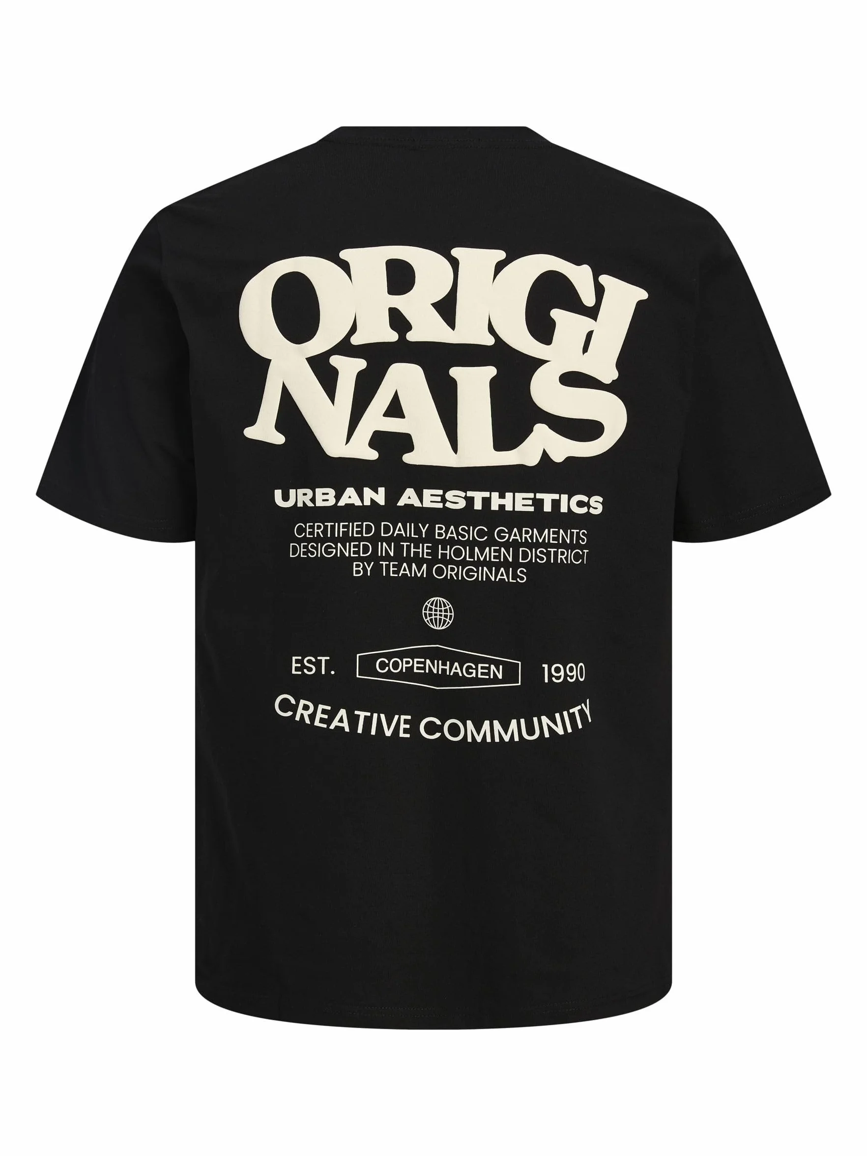 JACK & JONES Męskie Jortavira Type Back Teess Crew Neck Oc25, czarny, L