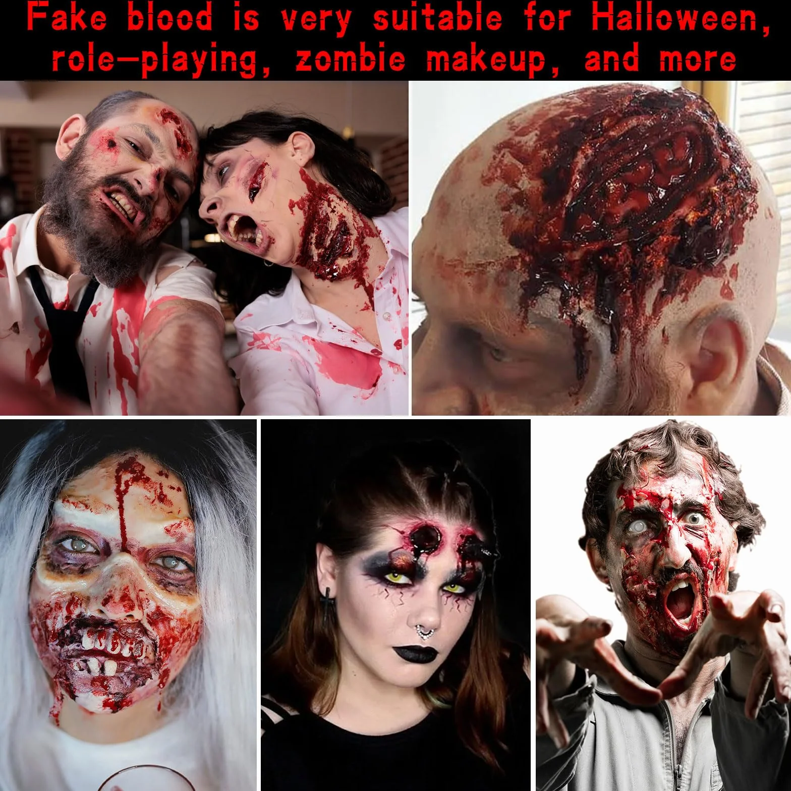 473ml Sztuczna Krew na Halloween, Płynna Krew Halloween, Sztuczna Krew, Realistyczna i Straszna do Zombie, Wampirzych Zębów, Przebrania i Makijażu Potworów, Sztuczna Krew do Skóry